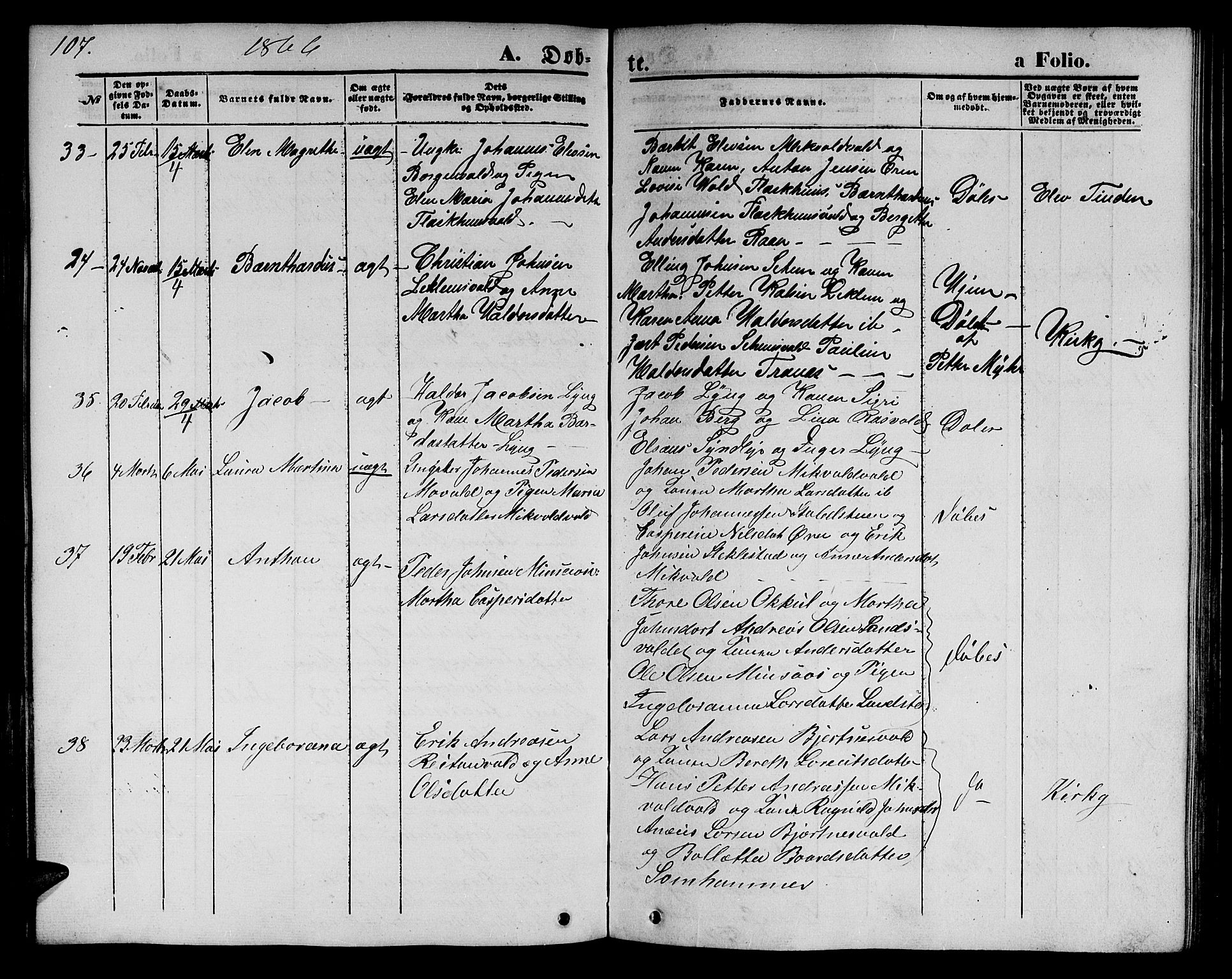 Ministerialprotokoller, klokkerbøker og fødselsregistre - Nord-Trøndelag, AV/SAT-A-1458/723/L0254: Parish register (copy) no. 723C02, 1858-1868, p. 107