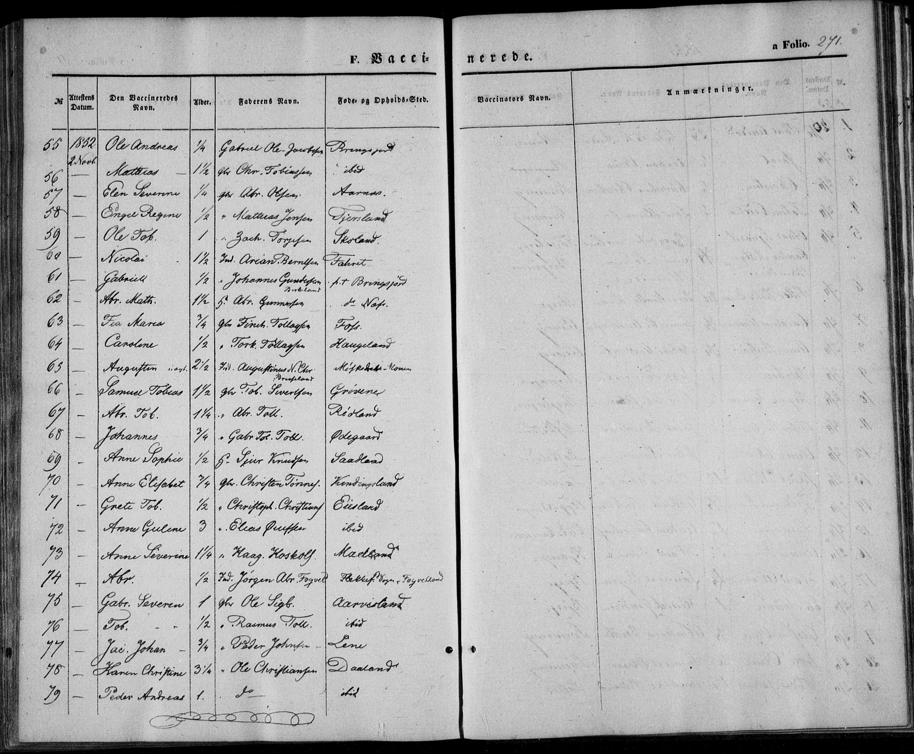 Lyngdal sokneprestkontor, SAK/1111-0029/F/Fa/Fac/L0009: Parish register (official) no. A 9, 1852-1864, p. 271