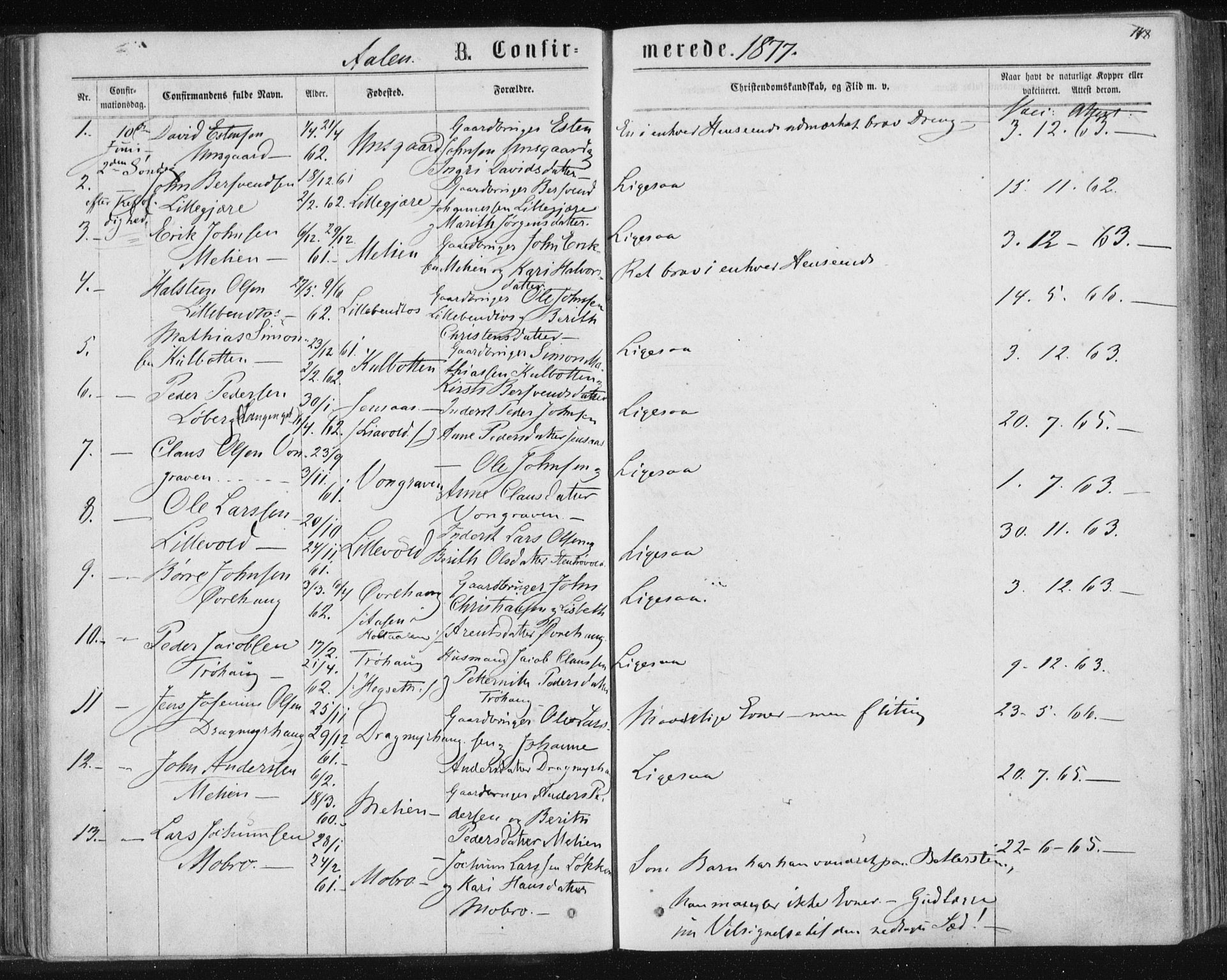 Ministerialprotokoller, klokkerbøker og fødselsregistre - Sør-Trøndelag, AV/SAT-A-1456/685/L0971: Parish register (official) no. 685A08 /3, 1870-1879, p. 148