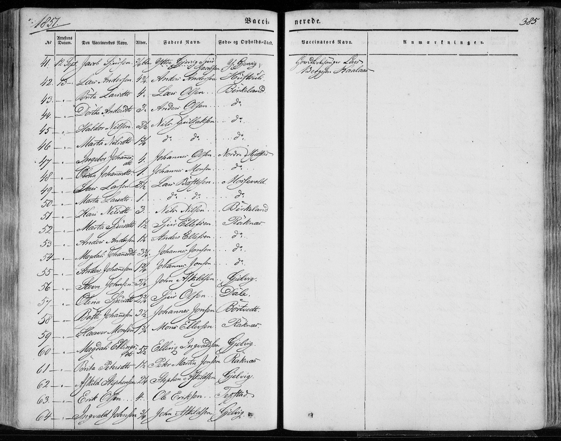 Hamre sokneprestembete, AV/SAB-A-75501/H/Ha/Haa/Haaa/L0013: Parish register (official) no. A 13, 1846-1857, p. 385