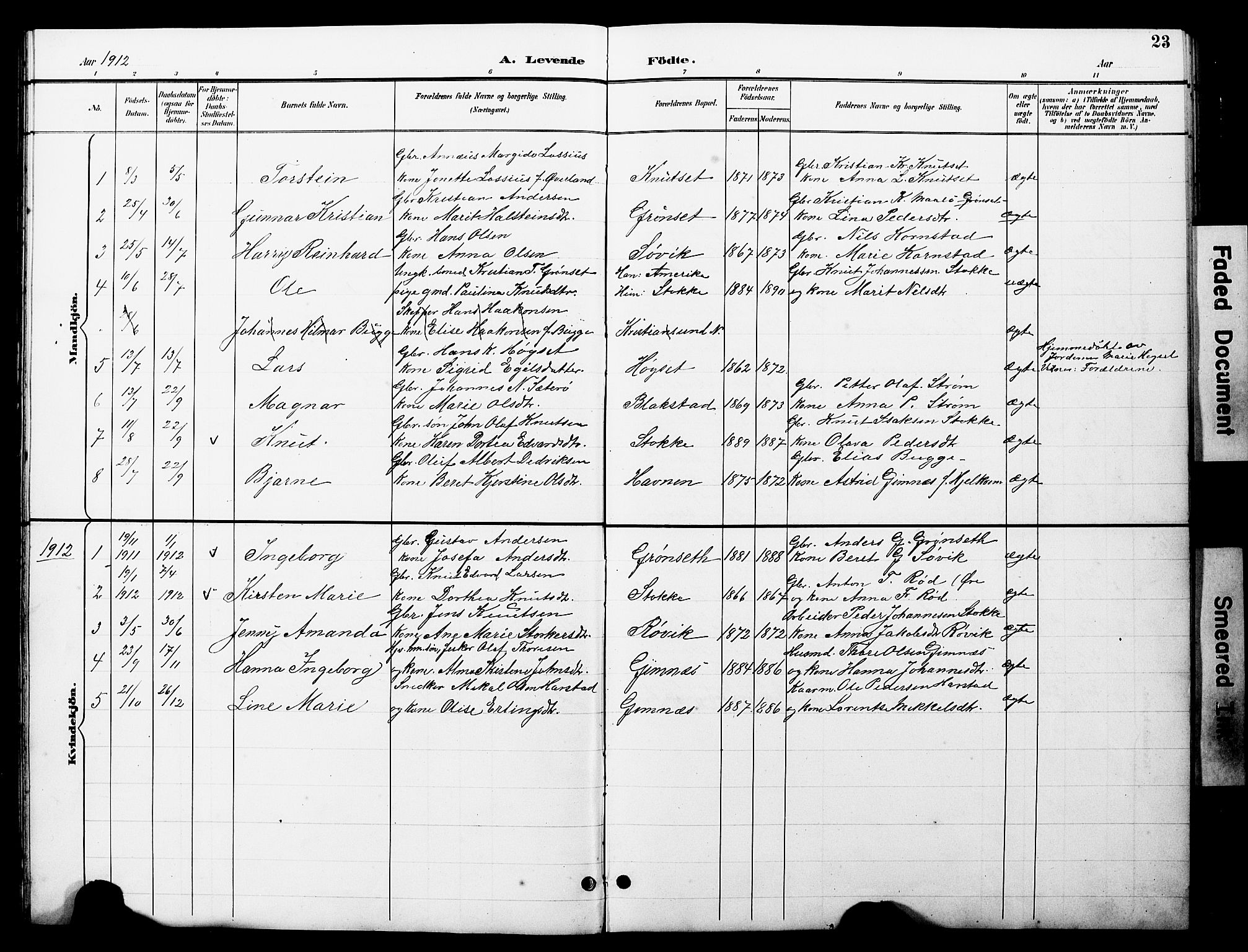 Ministerialprotokoller, klokkerbøker og fødselsregistre - Møre og Romsdal, AV/SAT-A-1454/585/L0973: Parish register (copy) no. 585C01, 1893-1930, p. 23