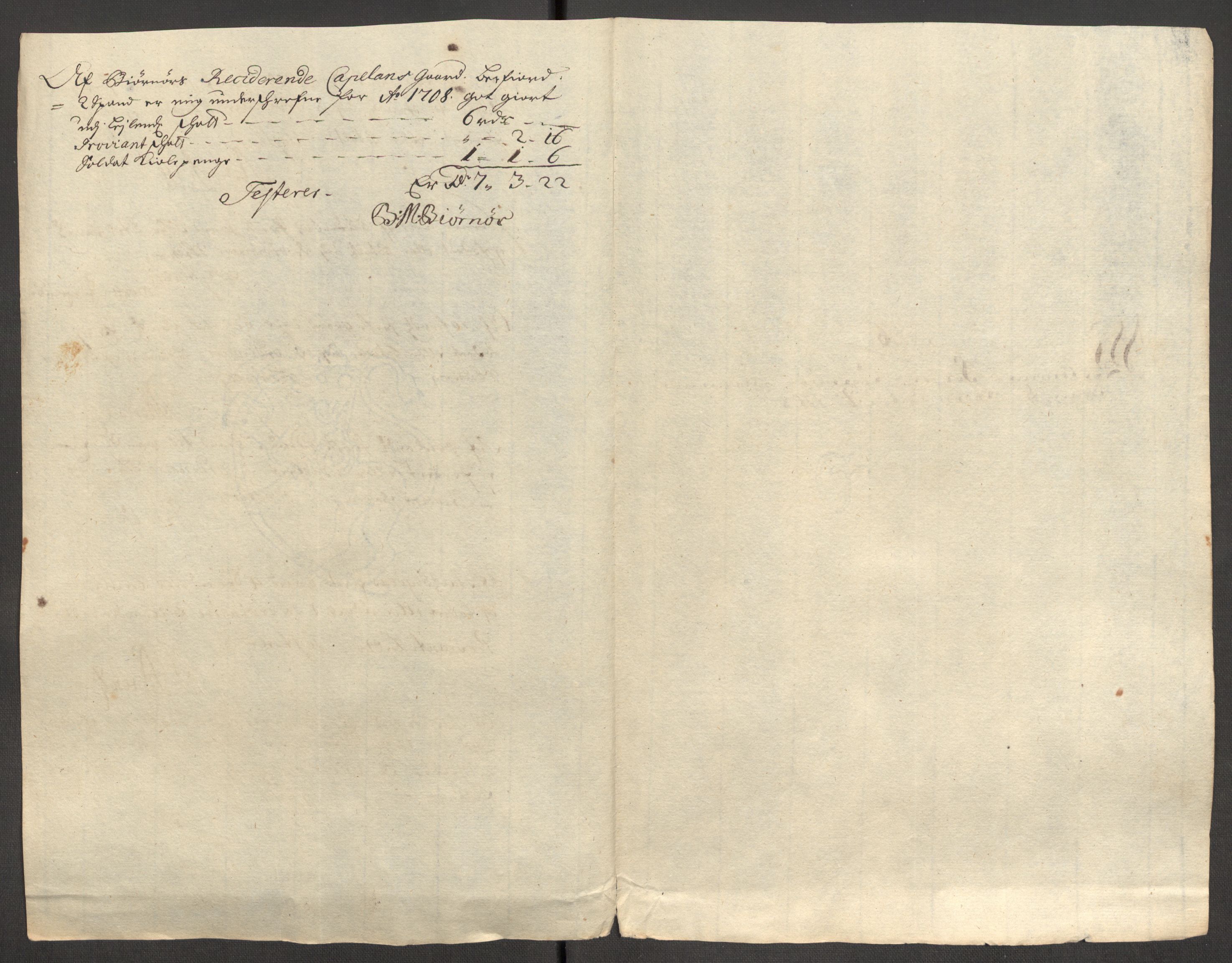 Rentekammeret inntil 1814, Reviderte regnskaper, Fogderegnskap, AV/RA-EA-4092/R57/L3858: Fogderegnskap Fosen, 1708-1709, p. 152