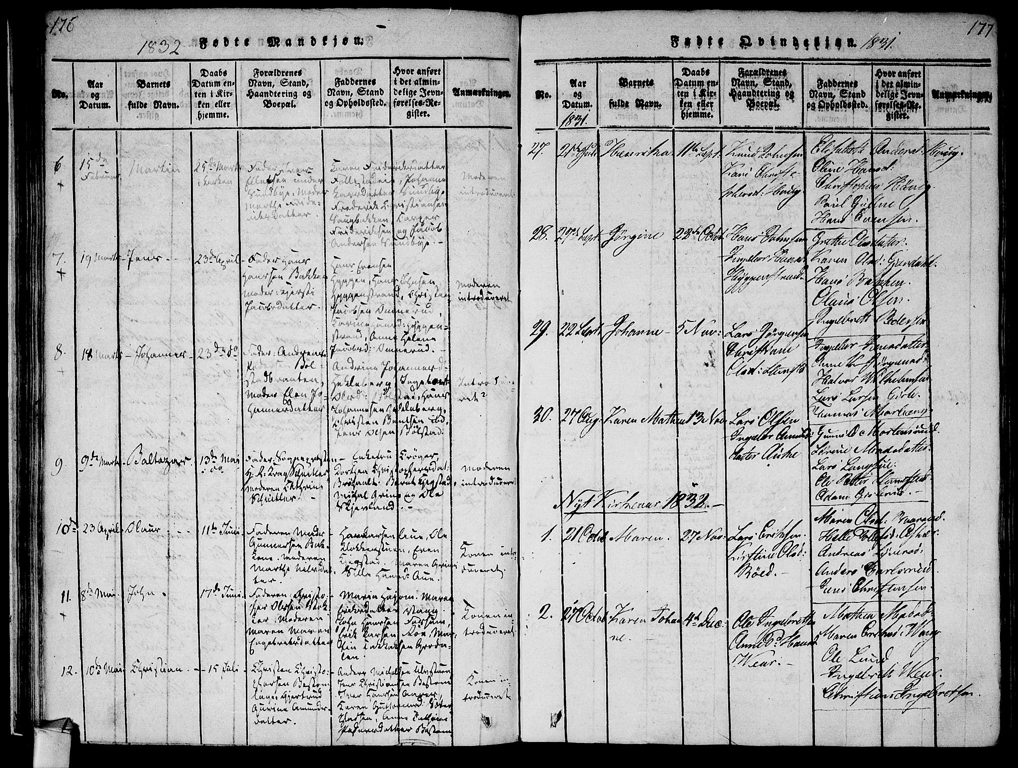 Røyken kirkebøker, AV/SAKO-A-241/F/Fa/L0004: Parish register (official) no. 4, 1814-1832, p. 176-177