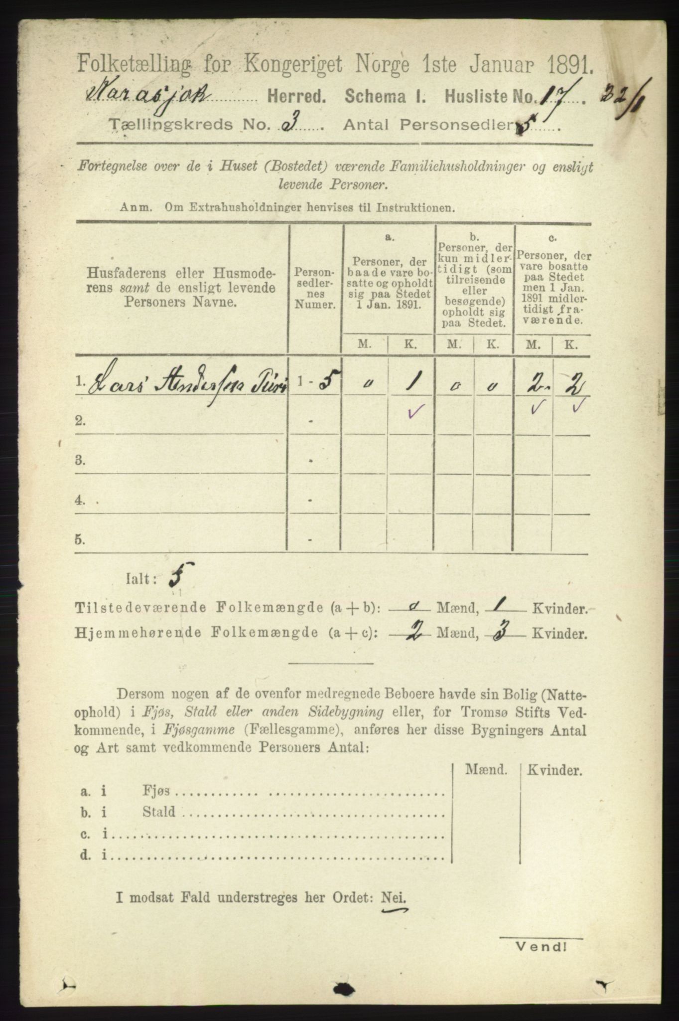 RA, 1891 census for 2021 Karasjok, 1891, p. 548