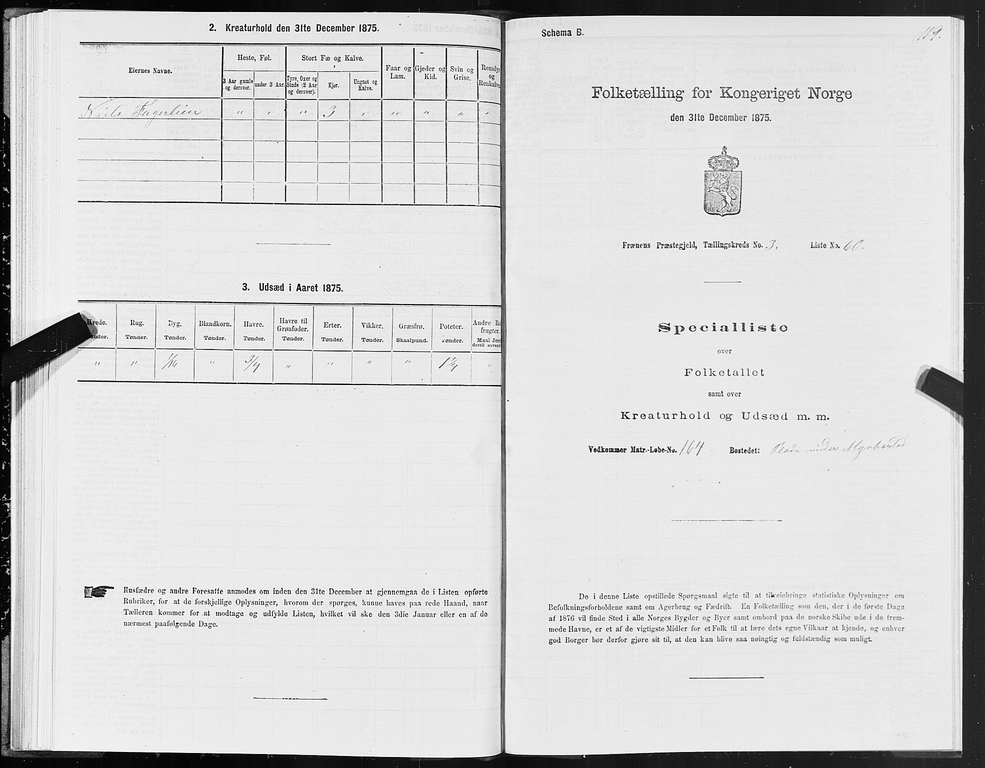 SAT, 1875 census for 1548P Fræna, 1875, p. 2119