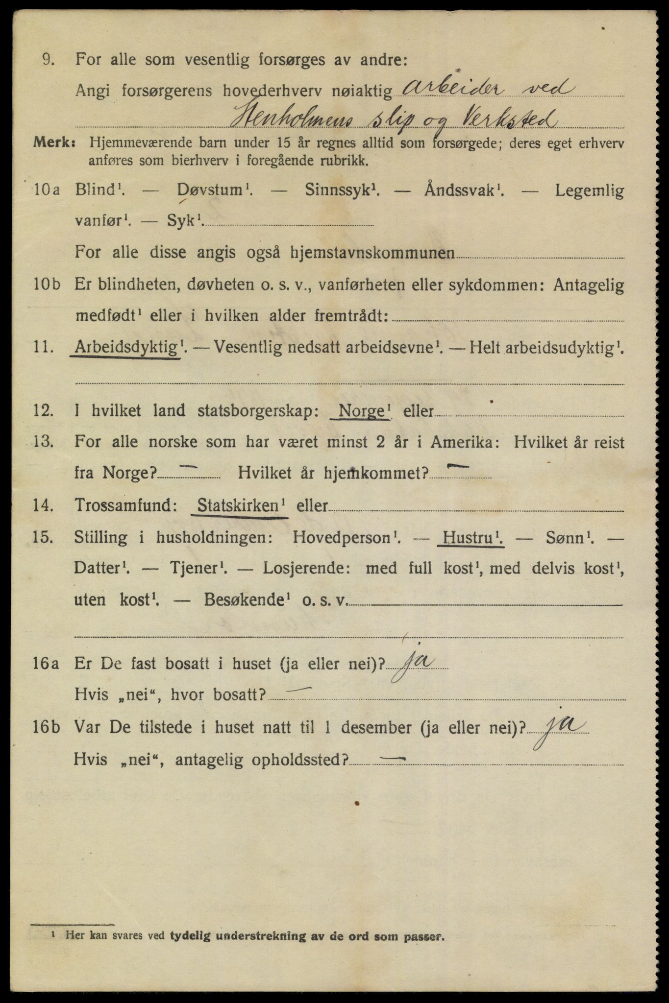 SAKO, 1920 census for Brevik, 1920, p. 4653