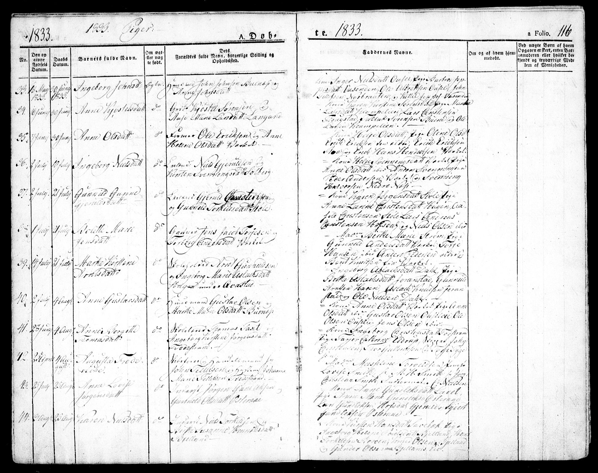 Holt sokneprestkontor, AV/SAK-1111-0021/F/Fa/L0006: Parish register (official) no. A 6, 1820-1835, p. 116