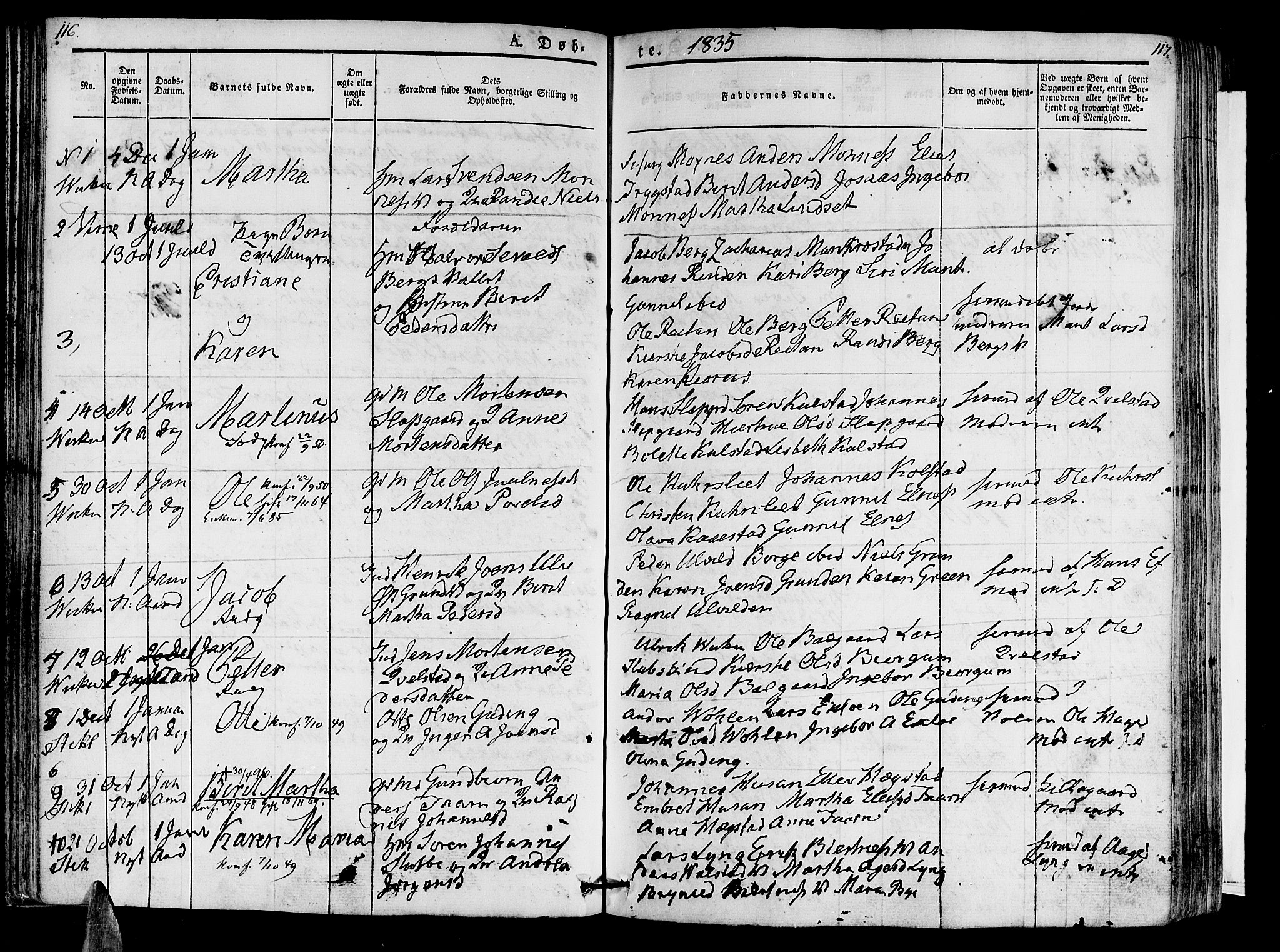 Ministerialprotokoller, klokkerbøker og fødselsregistre - Nord-Trøndelag, SAT/A-1458/723/L0238: Parish register (official) no. 723A07, 1831-1840, p. 116-117