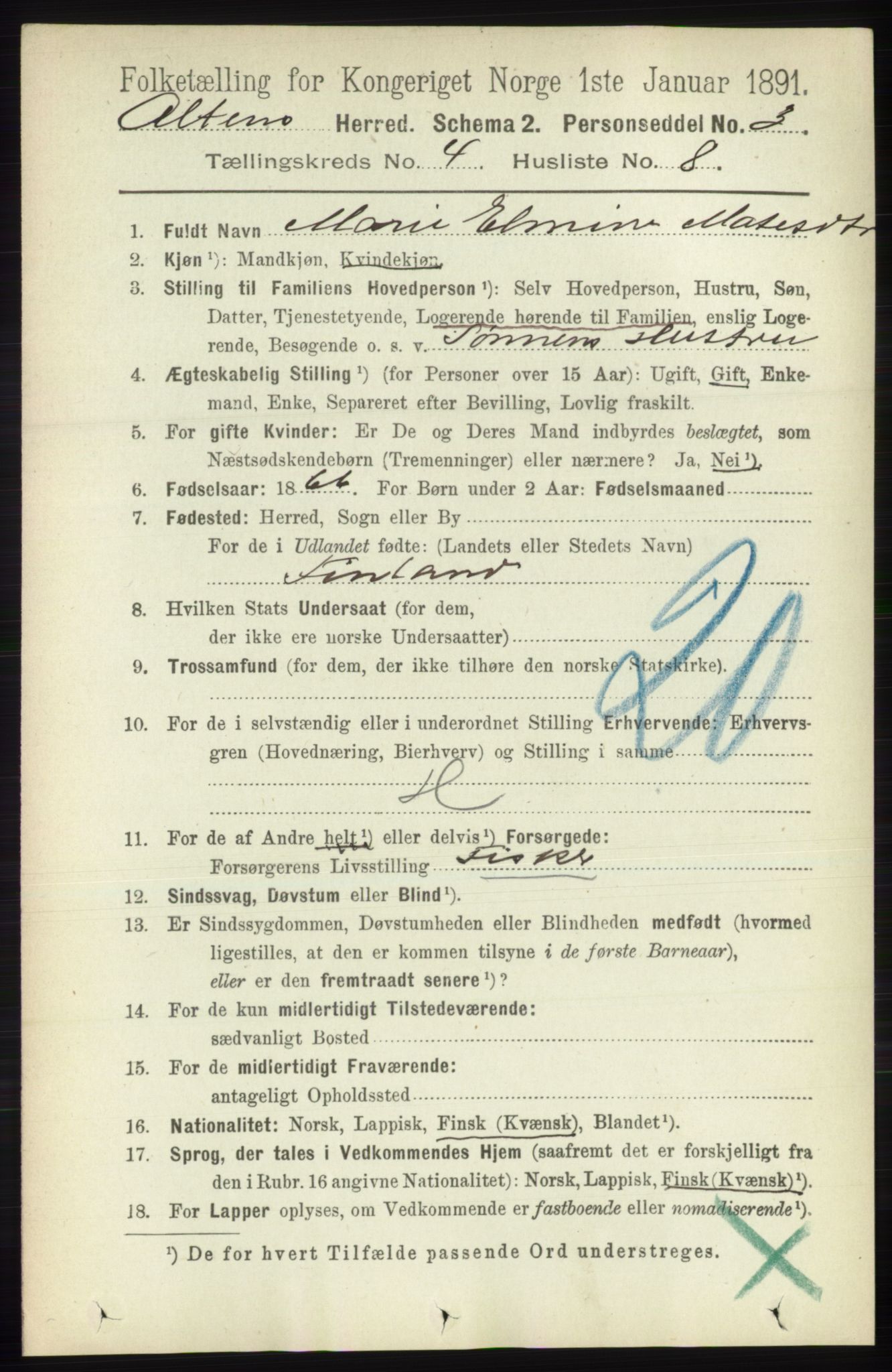RA, 1891 census for 2012 Alta, 1891, p. 1396