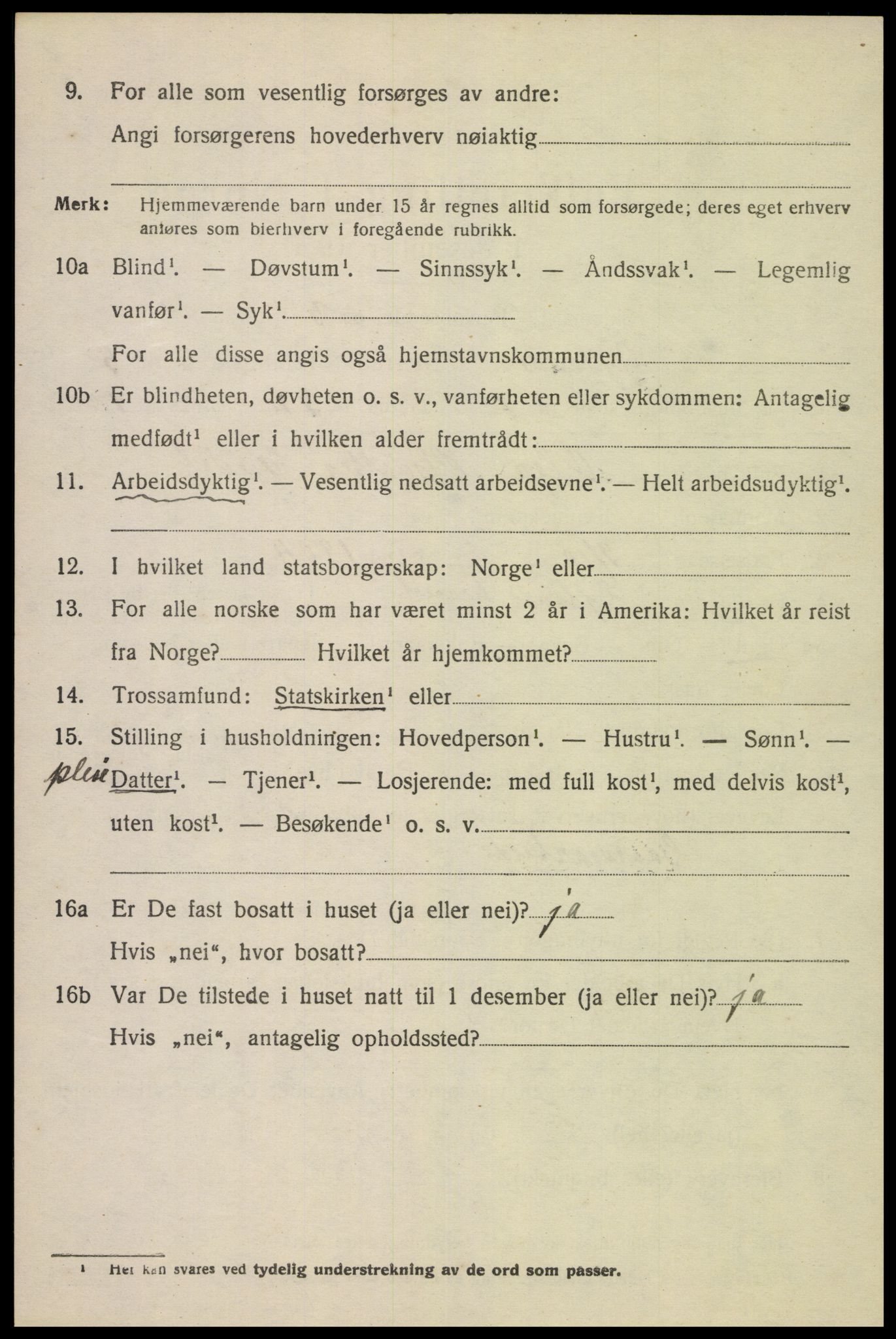 SAK, 1920 census for Gyland, 1920, p. 1193
