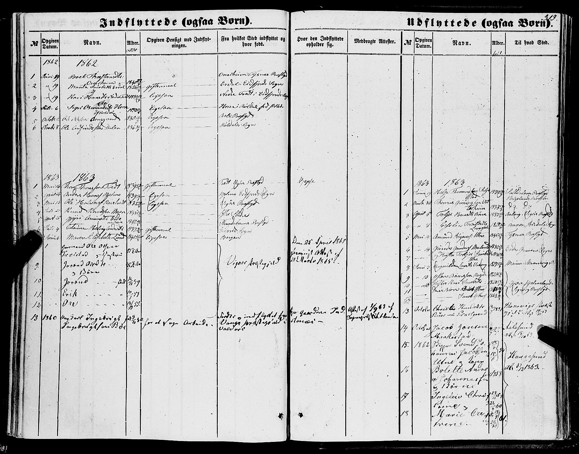 Ullensvang sokneprestembete, SAB/A-78701/H/Haa: Parish register (official) no. A 11, 1854-1866, p. 313
