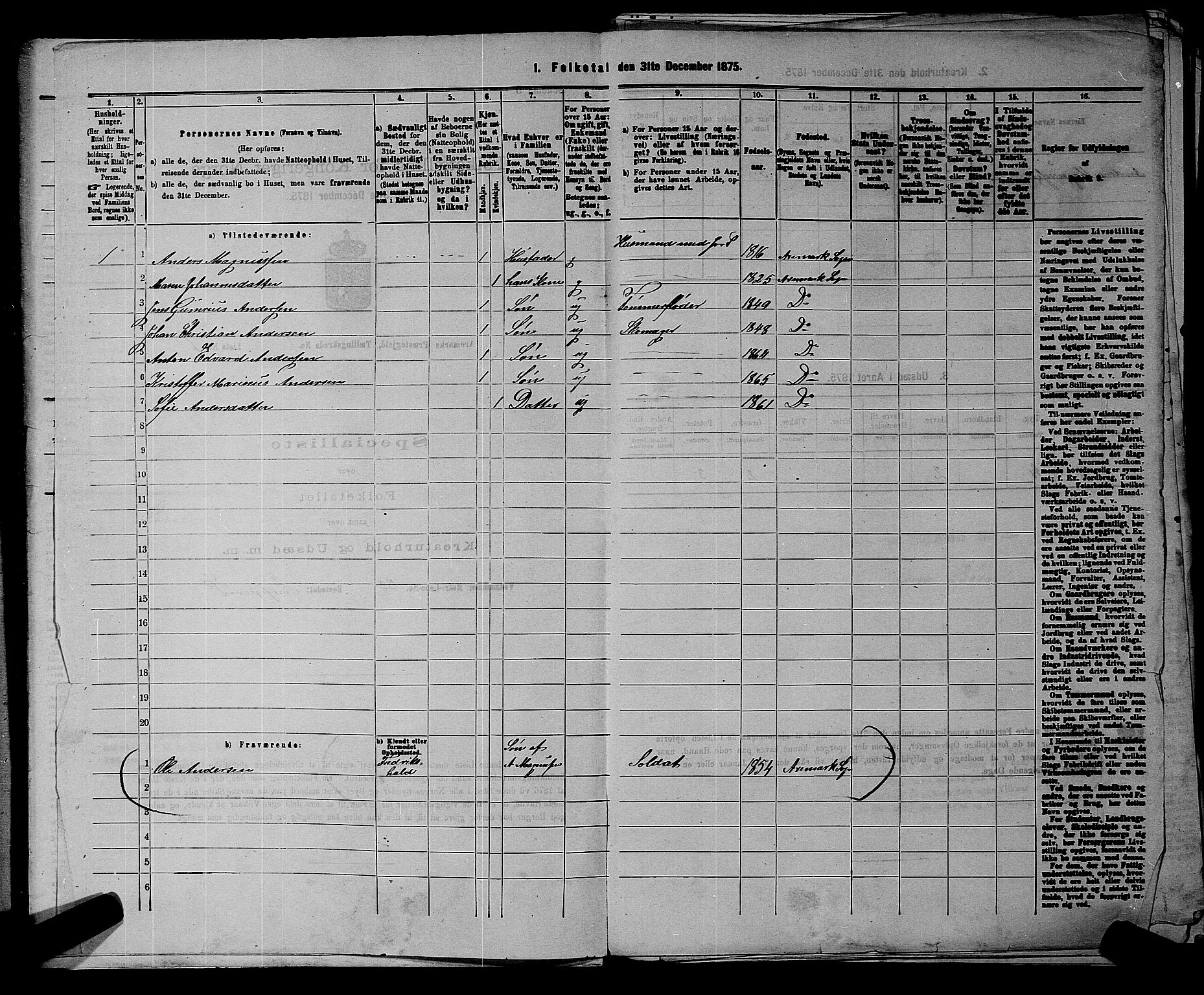 RA, 1875 census for 0118P Aremark, 1875, p. 83