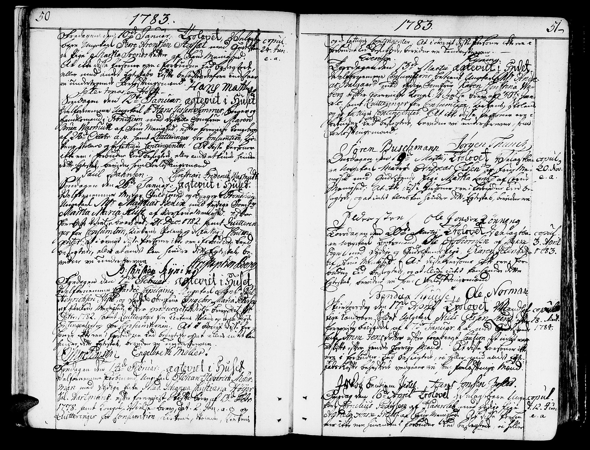 Ministerialprotokoller, klokkerbøker og fødselsregistre - Sør-Trøndelag, SAT/A-1456/602/L0105: Parish register (official) no. 602A03, 1774-1814, p. 50-51