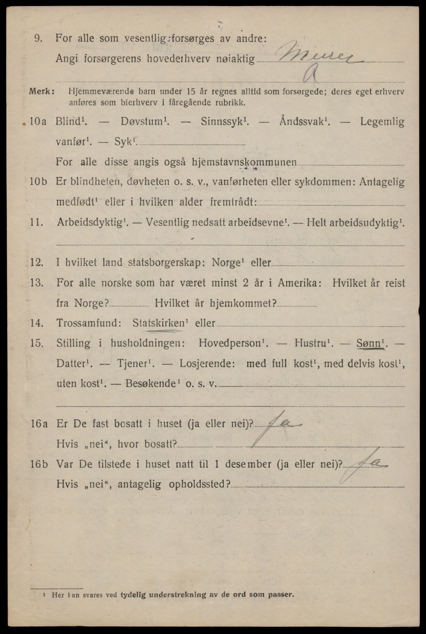 SAT, 1920 census for Trondheim, 1920, p. 96259