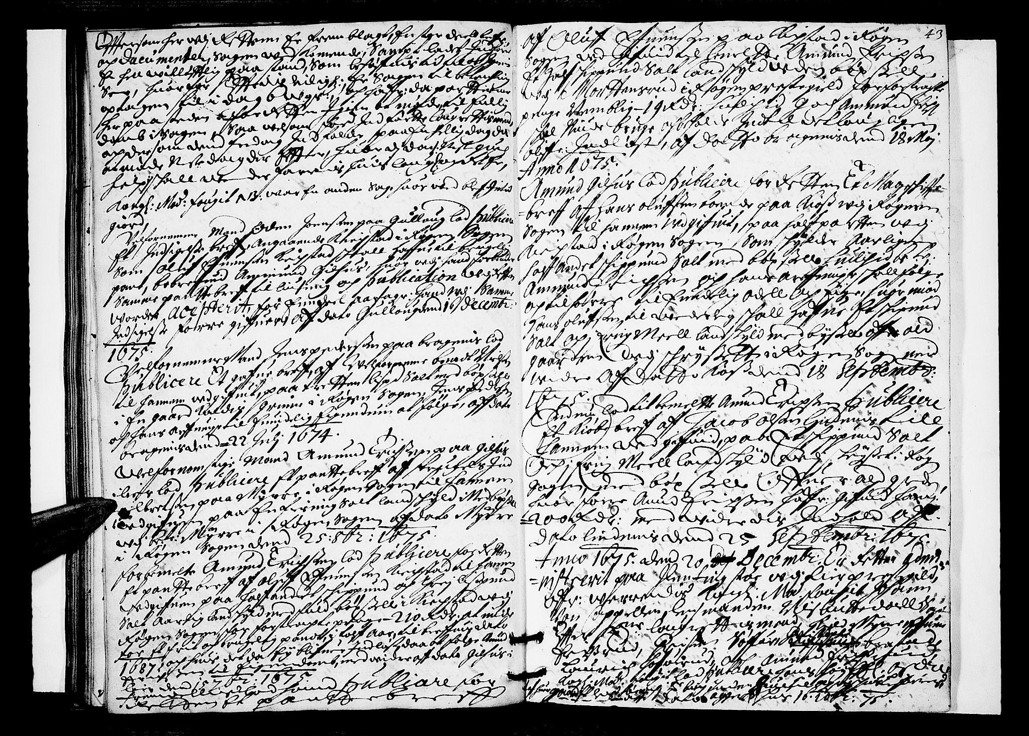 Lier, Røyken og Hurum sorenskriveri, SAKO/A-89/F/Fa/L0016: Tingbok, 1675, p. 43