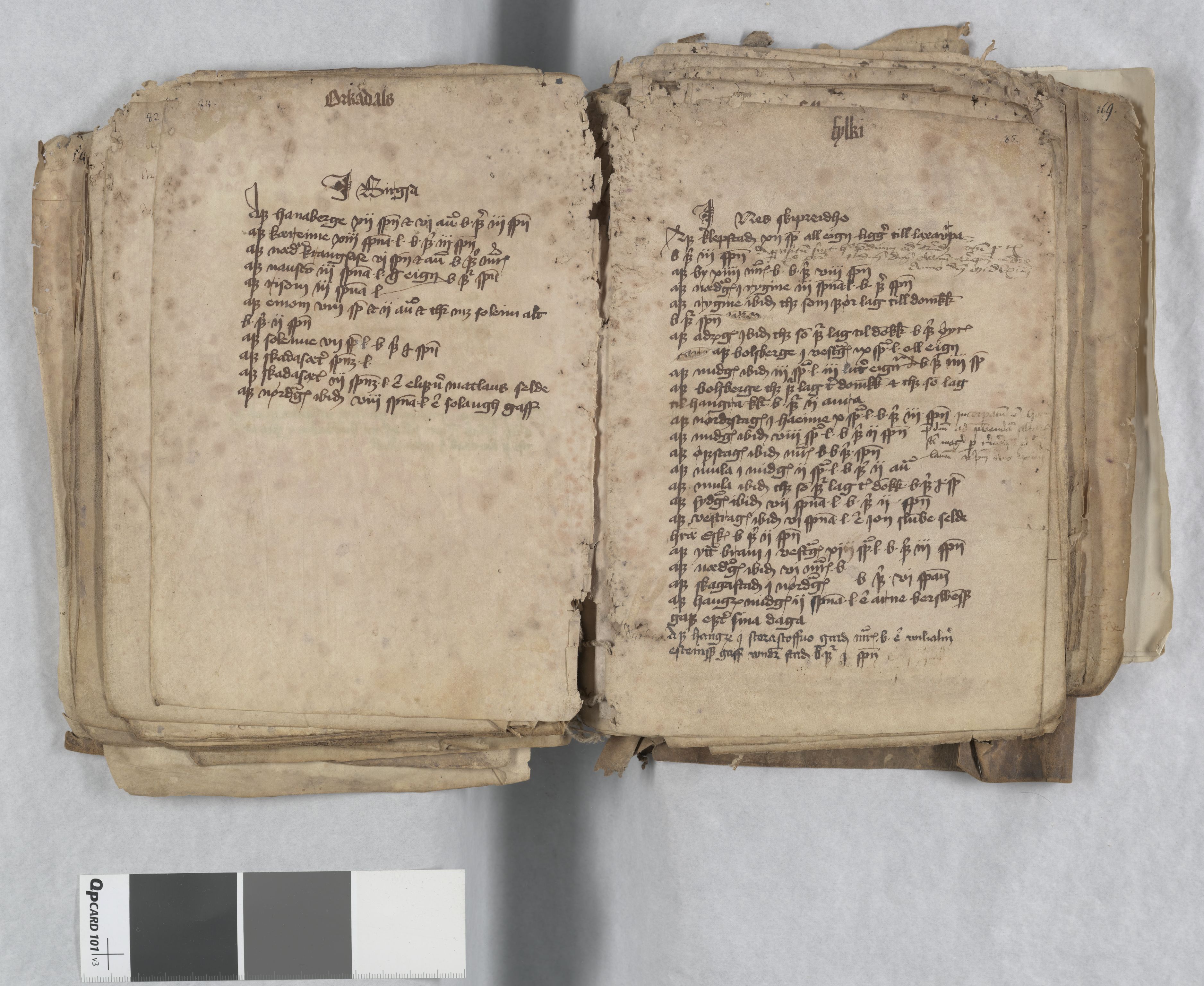 Riksarkivets diplomsamling, AV/RA-EA-5965/F13/F13b/L0013: NRA dipl. München papir, nr. 4292 Aslak Bolts jordebok., 1430-1439, p. 84-85