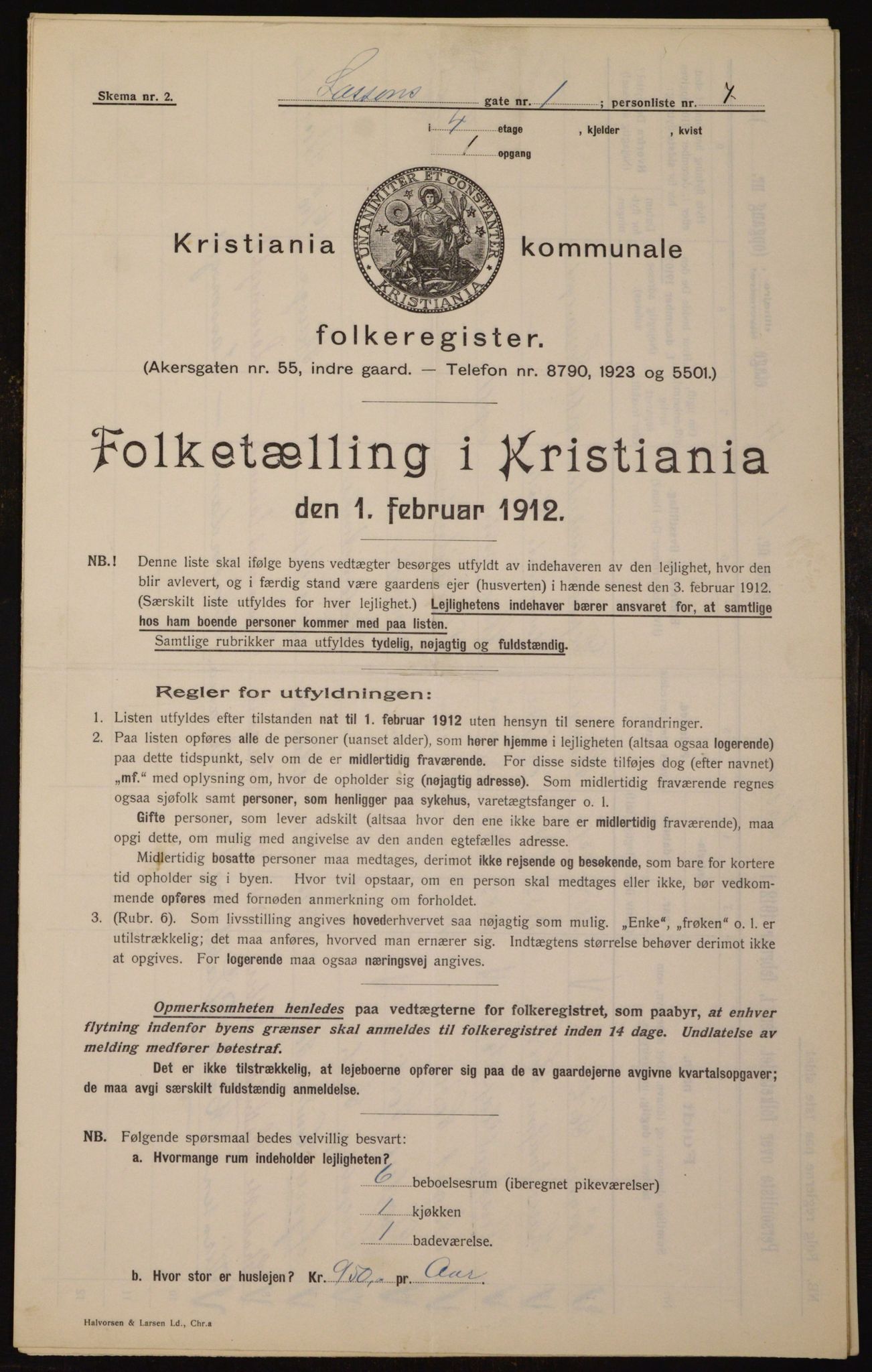 OBA, Municipal Census 1912 for Kristiania, 1912, p. 57546