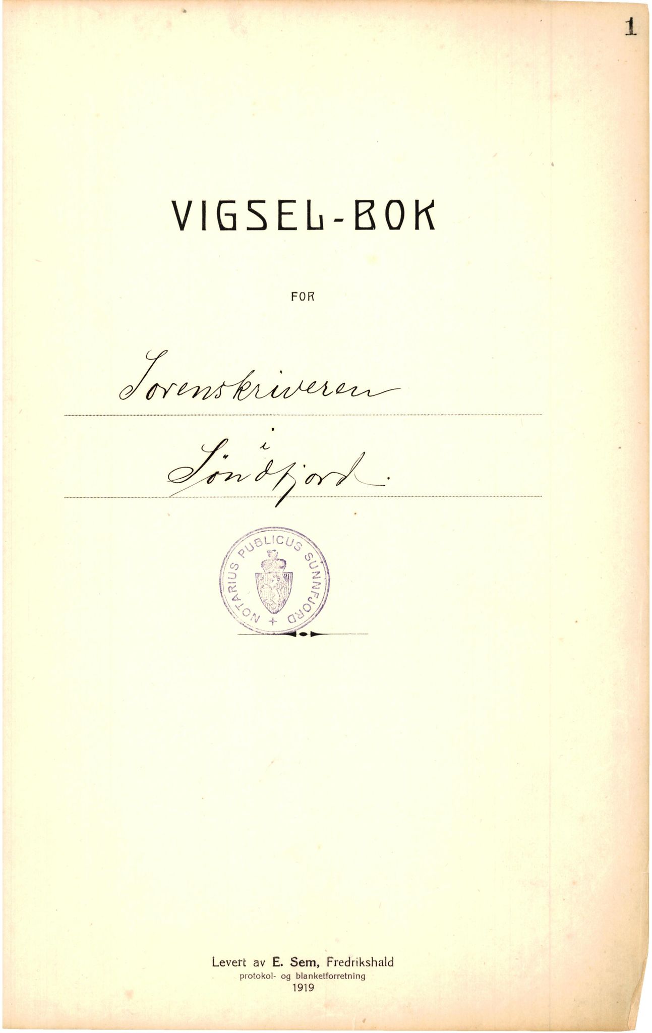 Sunnfjord tingrett, SAB/A-3201/2/I/Ib/L0001: Vigselsbok, 1931-1968, p. 1a