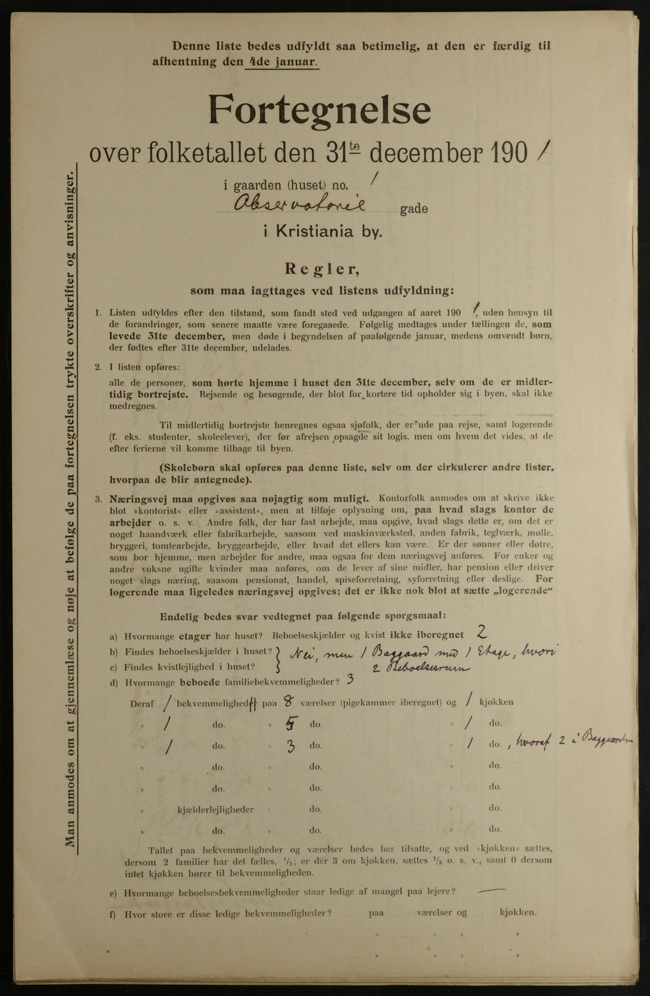 OBA, Municipal Census 1901 for Kristiania, 1901, p. 11385