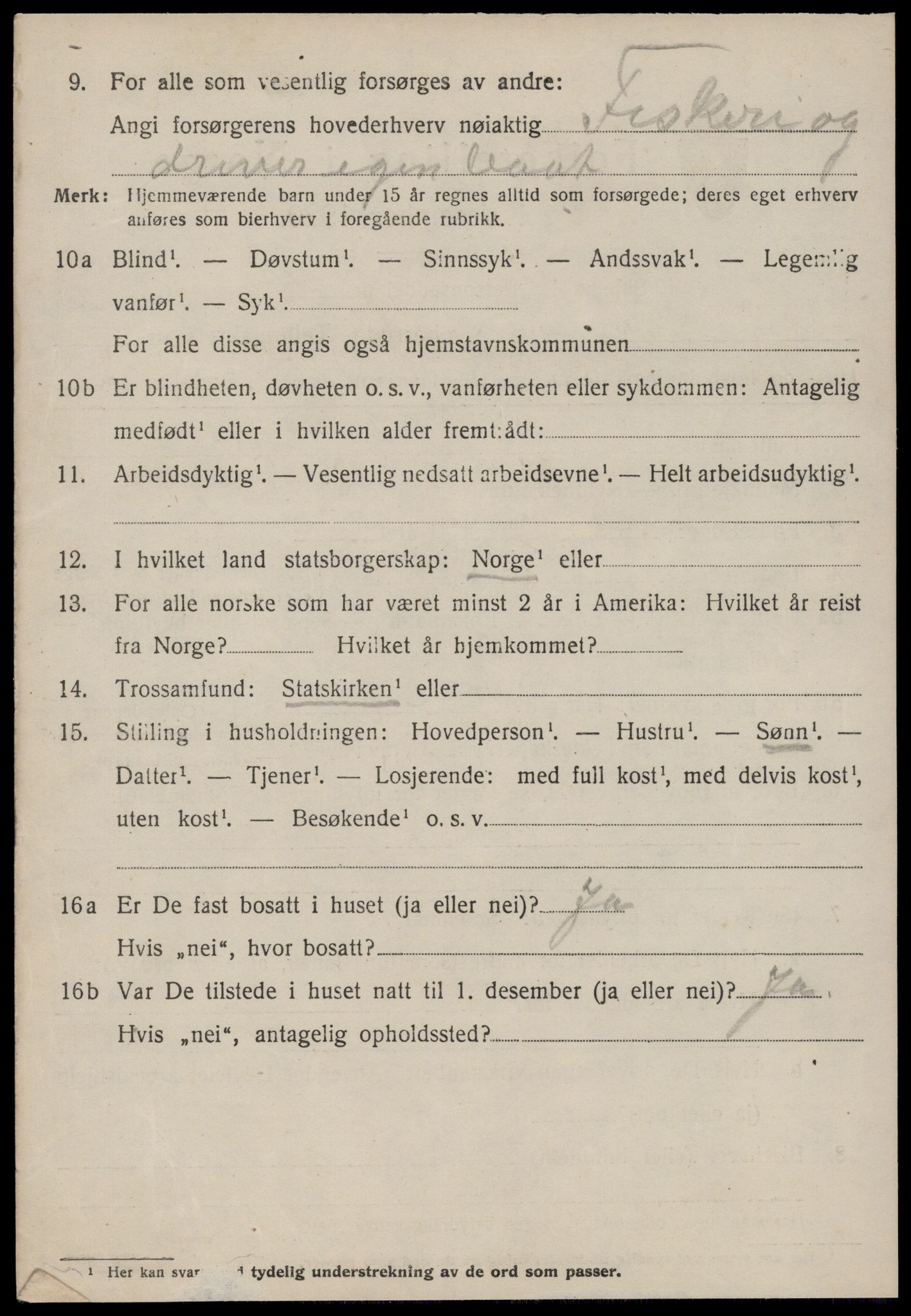 SAT, 1920 census for Vatne, 1920, p. 2151