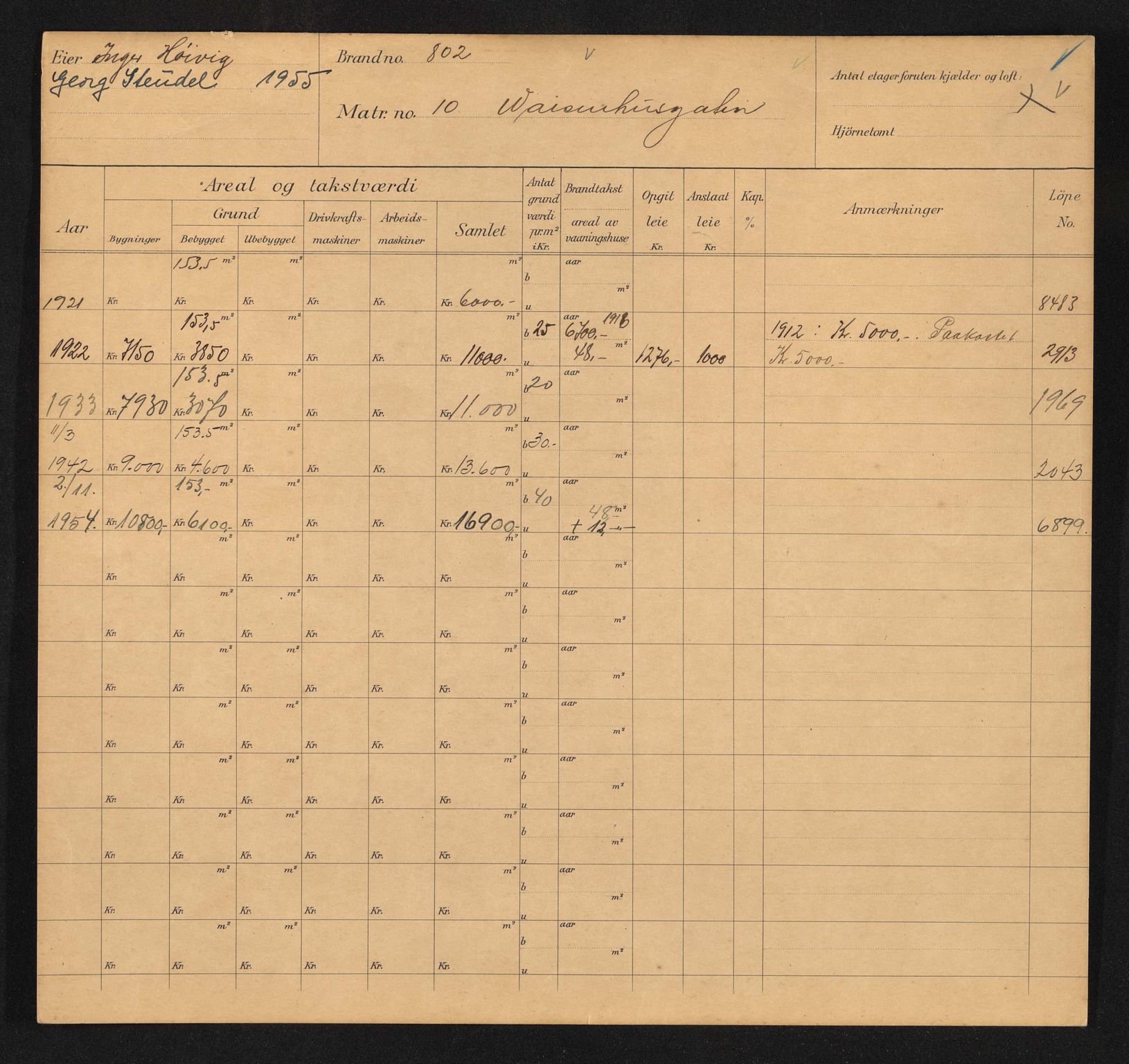 Stavanger kommune. Skattetakstvesenet, BYST/A-0440/F/Fa/Faa/L0044/0004: Skattetakstkort / Vaisenhusgata 3 - 60