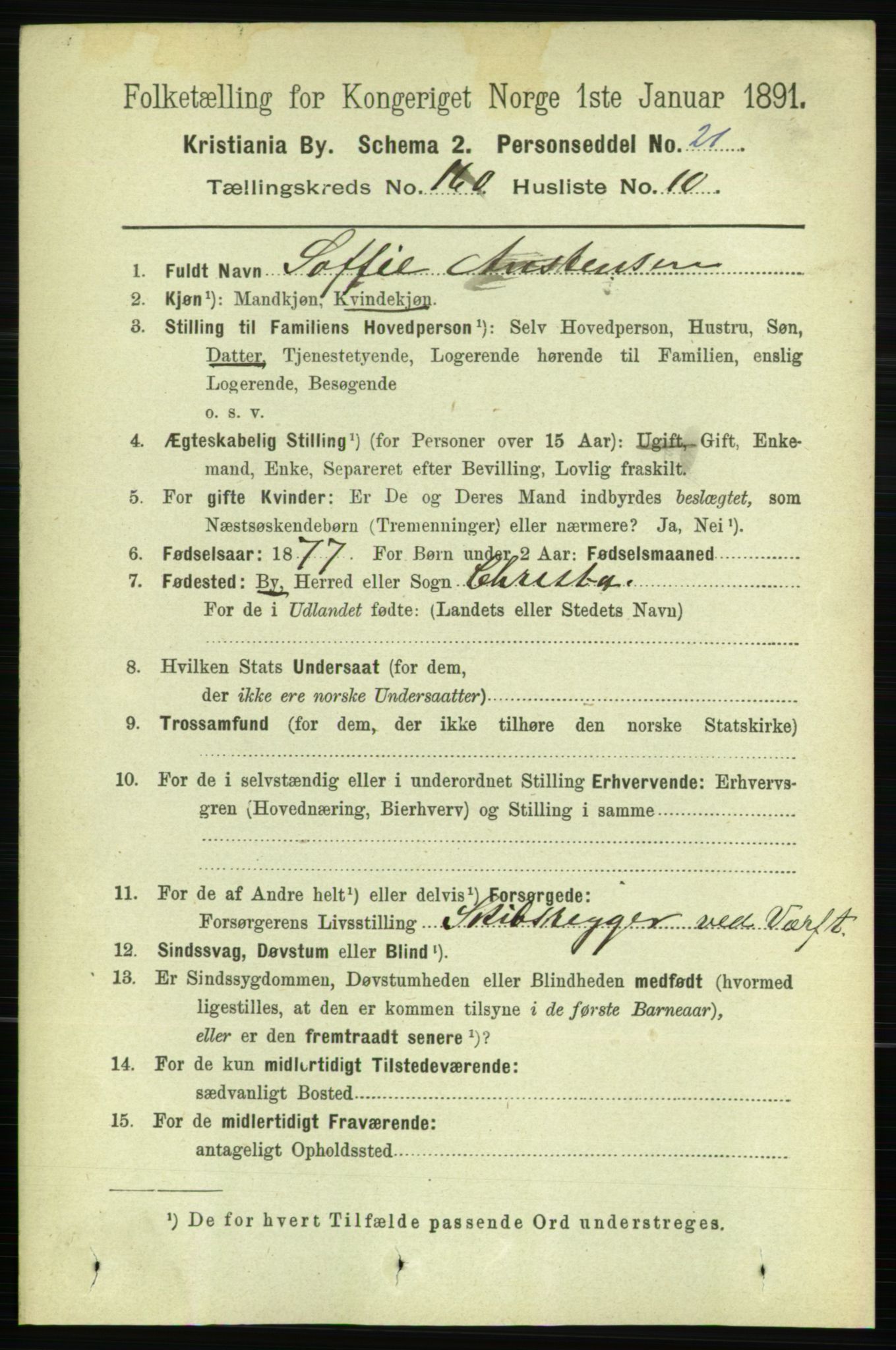 RA, 1891 census for 0301 Kristiania, 1891, p. 90941