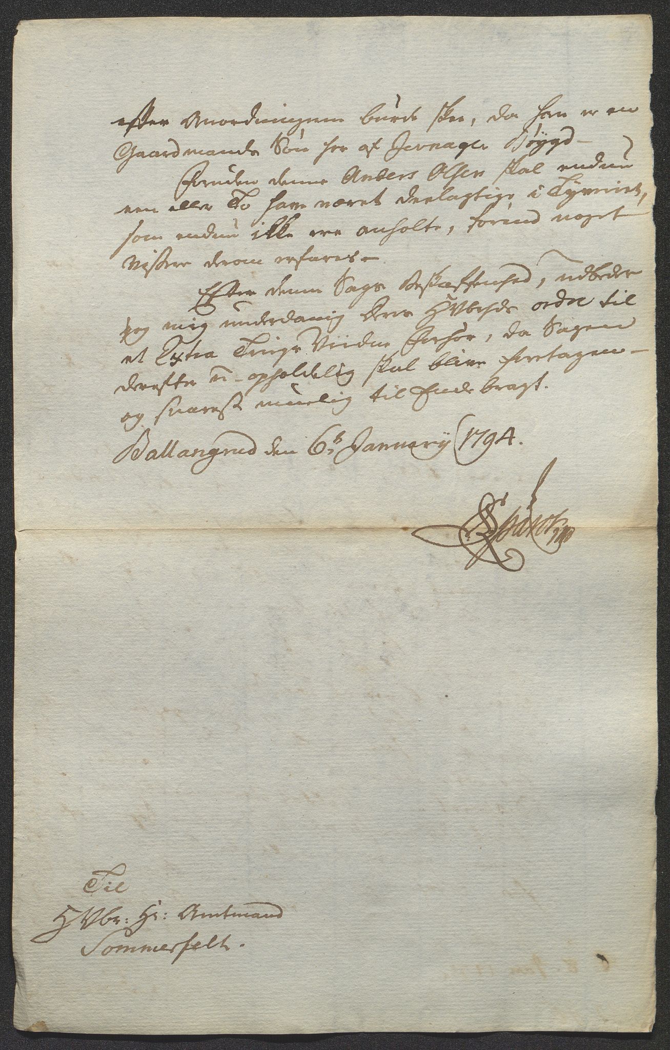Fylkesmannen i Oppland, SAH/FYO-002/1/D/Dl/L0512B: Brev fra fogden i Toten, 1793-1794, p. 109