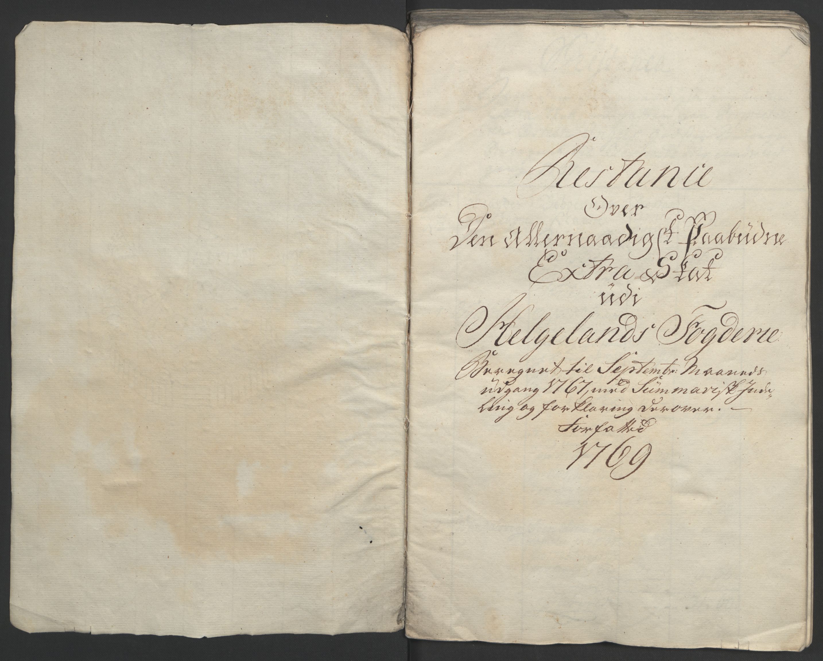 Rentekammeret inntil 1814, Realistisk ordnet avdeling, RA/EA-4070/Ol/L0023: [Gg 10]: Ekstraskatten, 23.09.1762. Helgeland (restanseregister), 1767-1772, p. 2