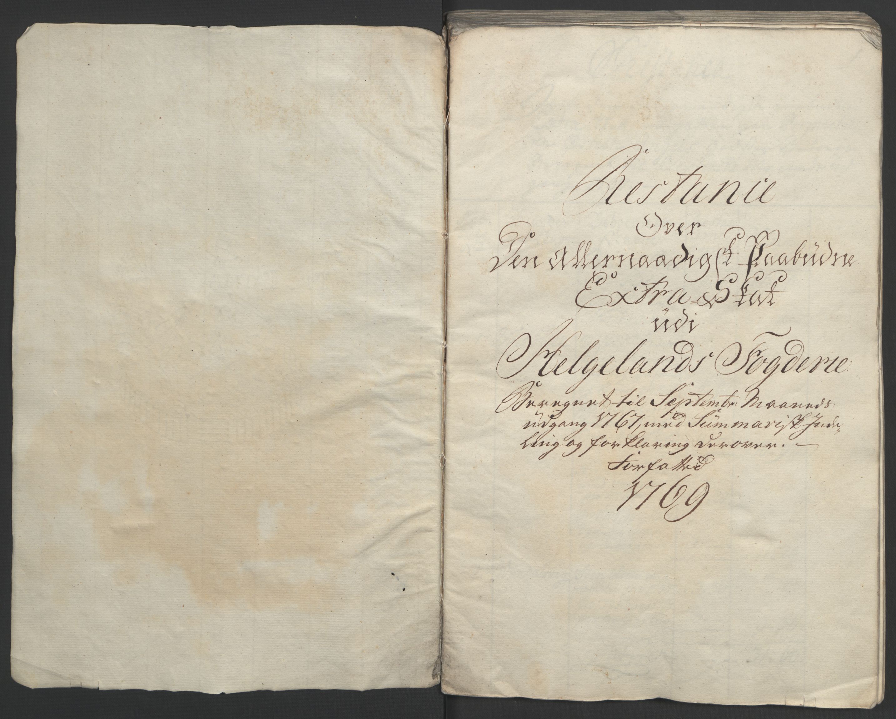 Rentekammeret inntil 1814, Realistisk ordnet avdeling, AV/RA-EA-4070/Ol/L0023: [Gg 10]: Ekstraskatten, 23.09.1762. Helgeland (restanseregister), 1767-1772, p. 2