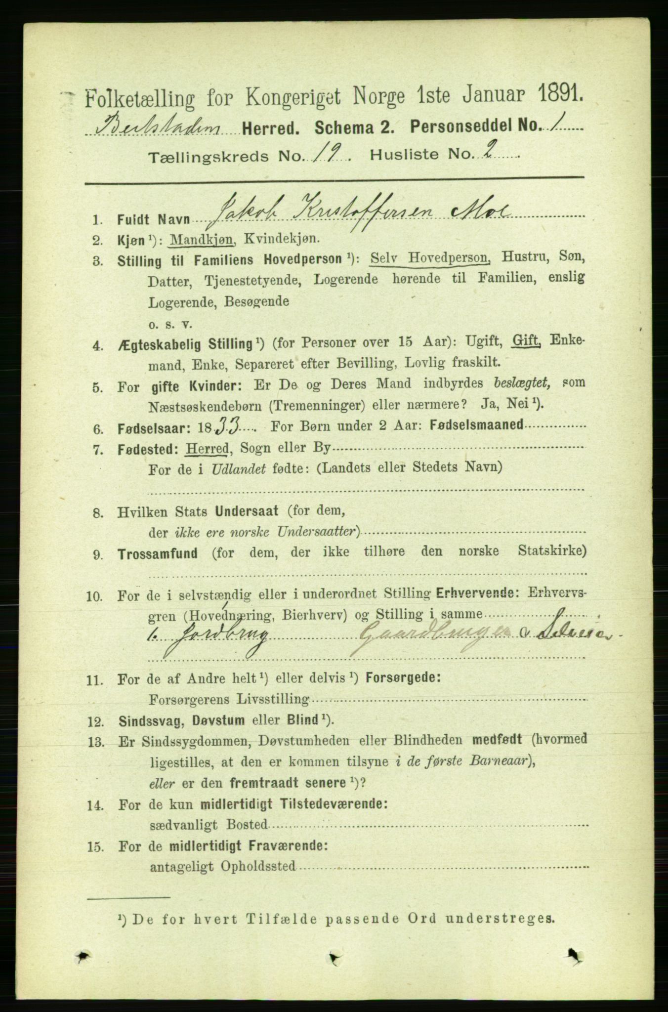 RA, 1891 census for 1727 Beitstad, 1891, p. 4823