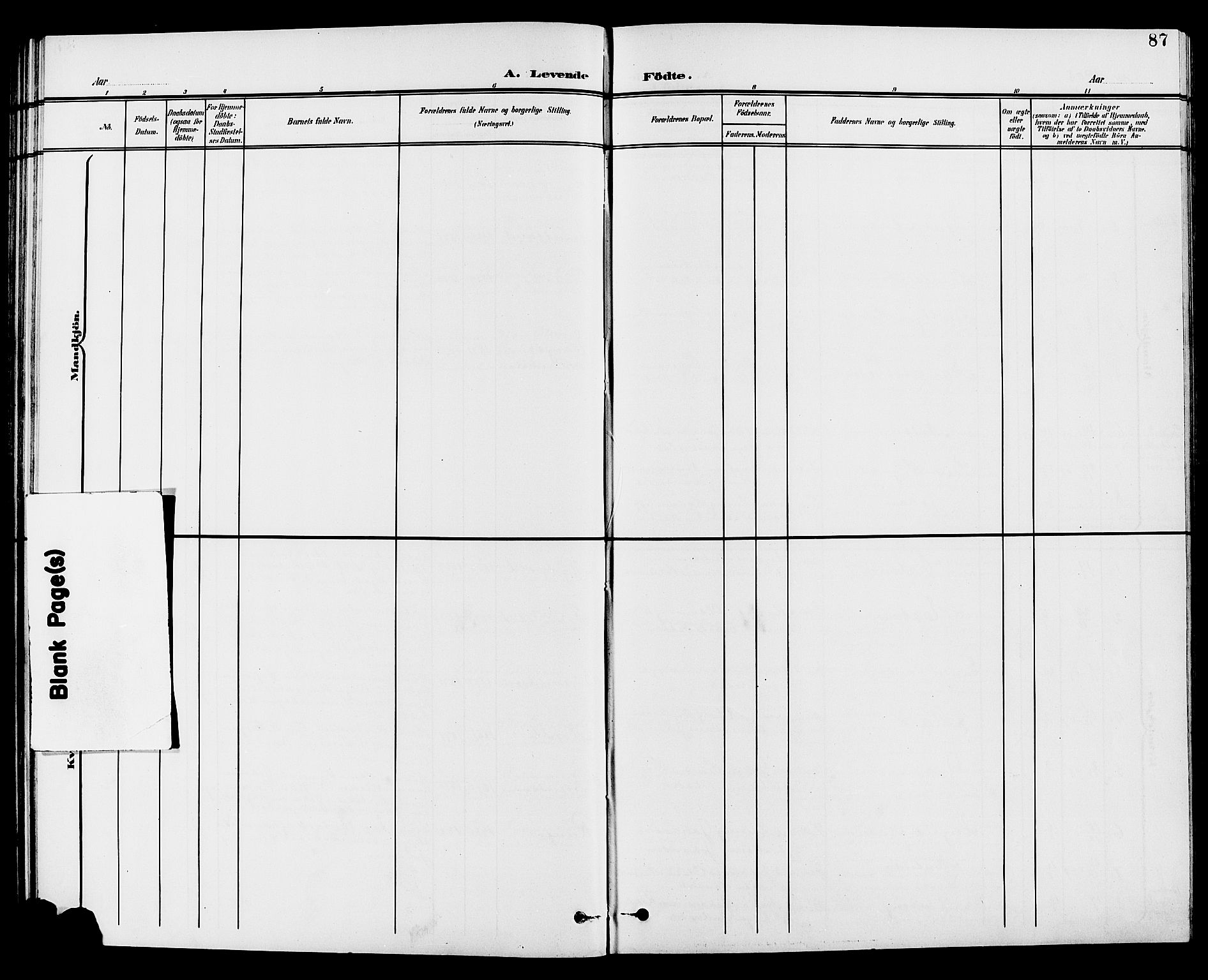 Vestre Toten prestekontor, SAH/PREST-108/H/Ha/Hab/L0010: Parish register (copy) no. 10, 1900-1912, p. 87