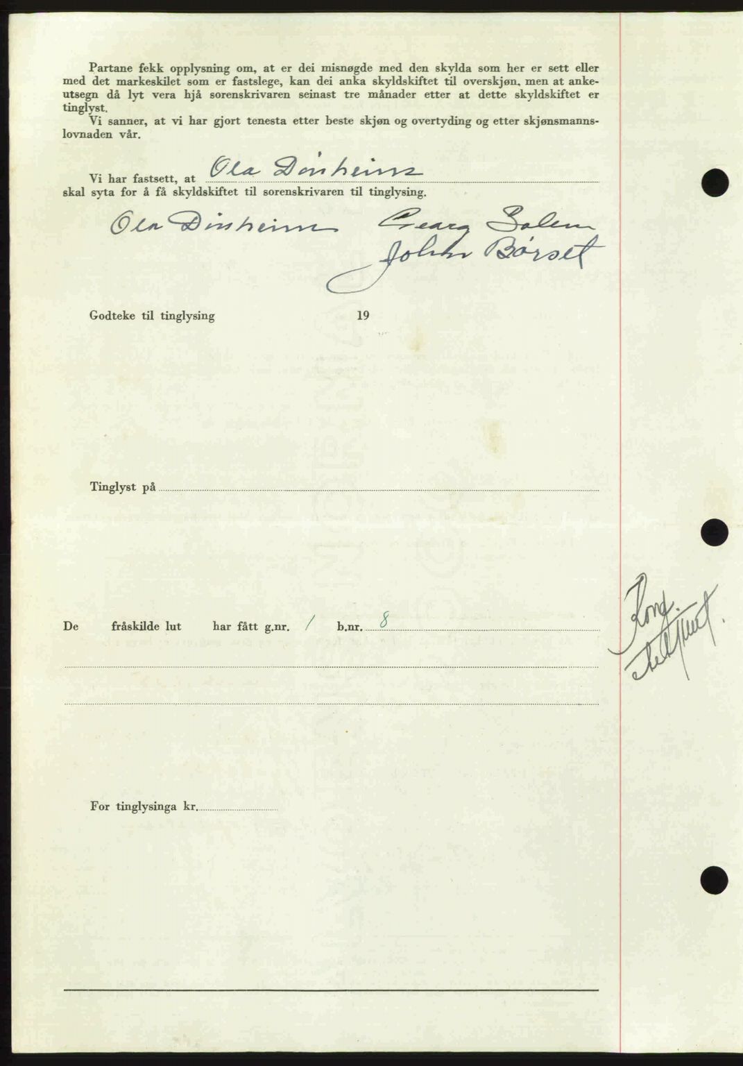 Nordmøre sorenskriveri, AV/SAT-A-4132/1/2/2Ca: Mortgage book no. A116, 1950-1950, Diary no: : 3180/1950