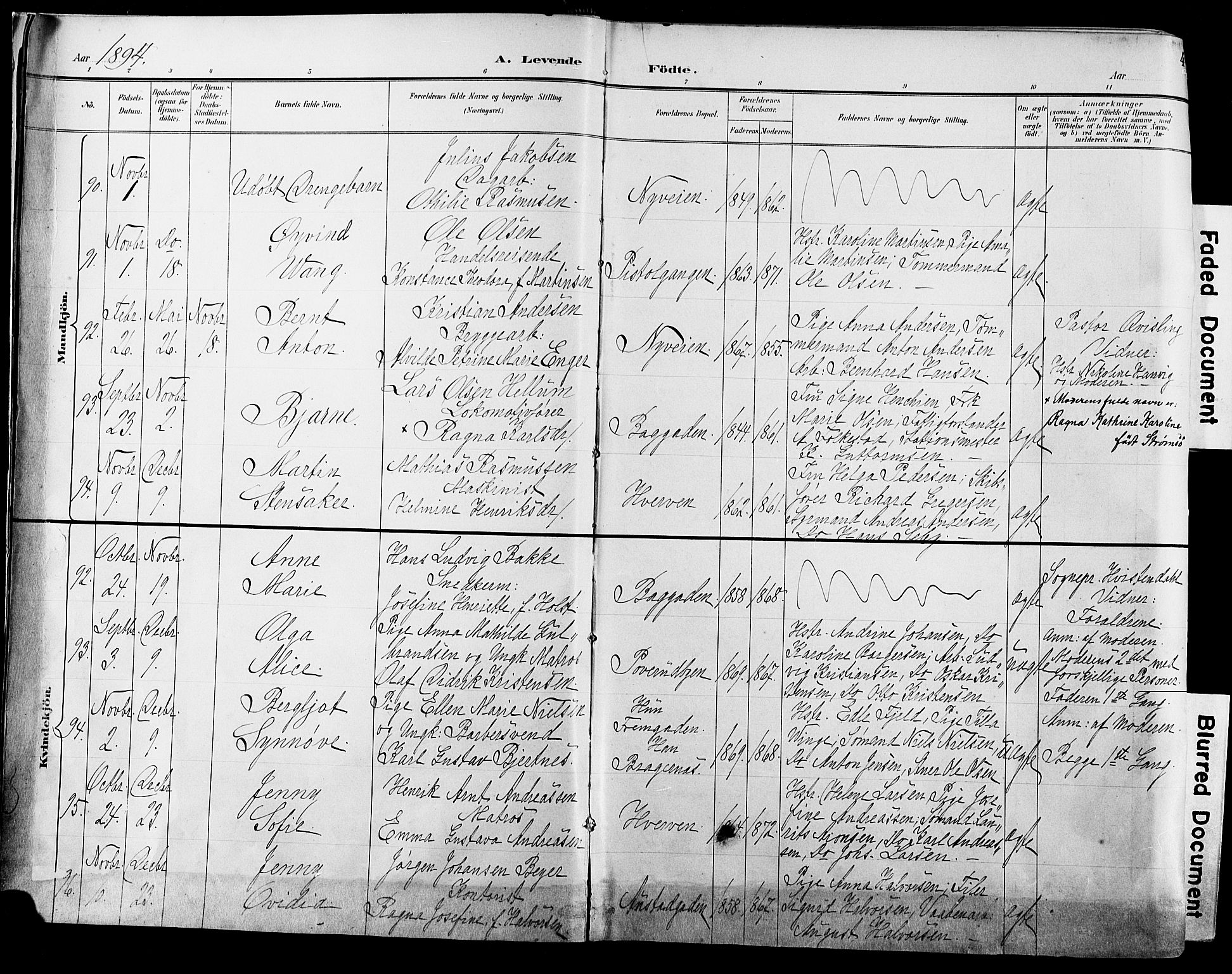 Strømsø kirkebøker, AV/SAKO-A-246/G/Ga/L0003: Parish register (copy) no. 3, 1894-1904, p. 4