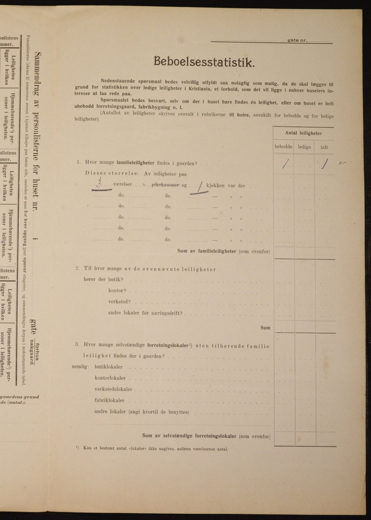 OBA, Municipal Census 1910 for Kristiania, 1910, p. 46312