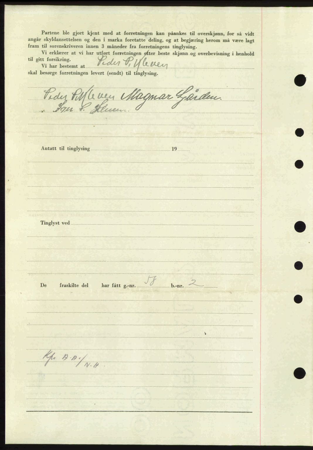 Nordmøre sorenskriveri, AV/SAT-A-4132/1/2/2Ca: Mortgage book no. A103, 1946-1947, Diary no: : 111/1947