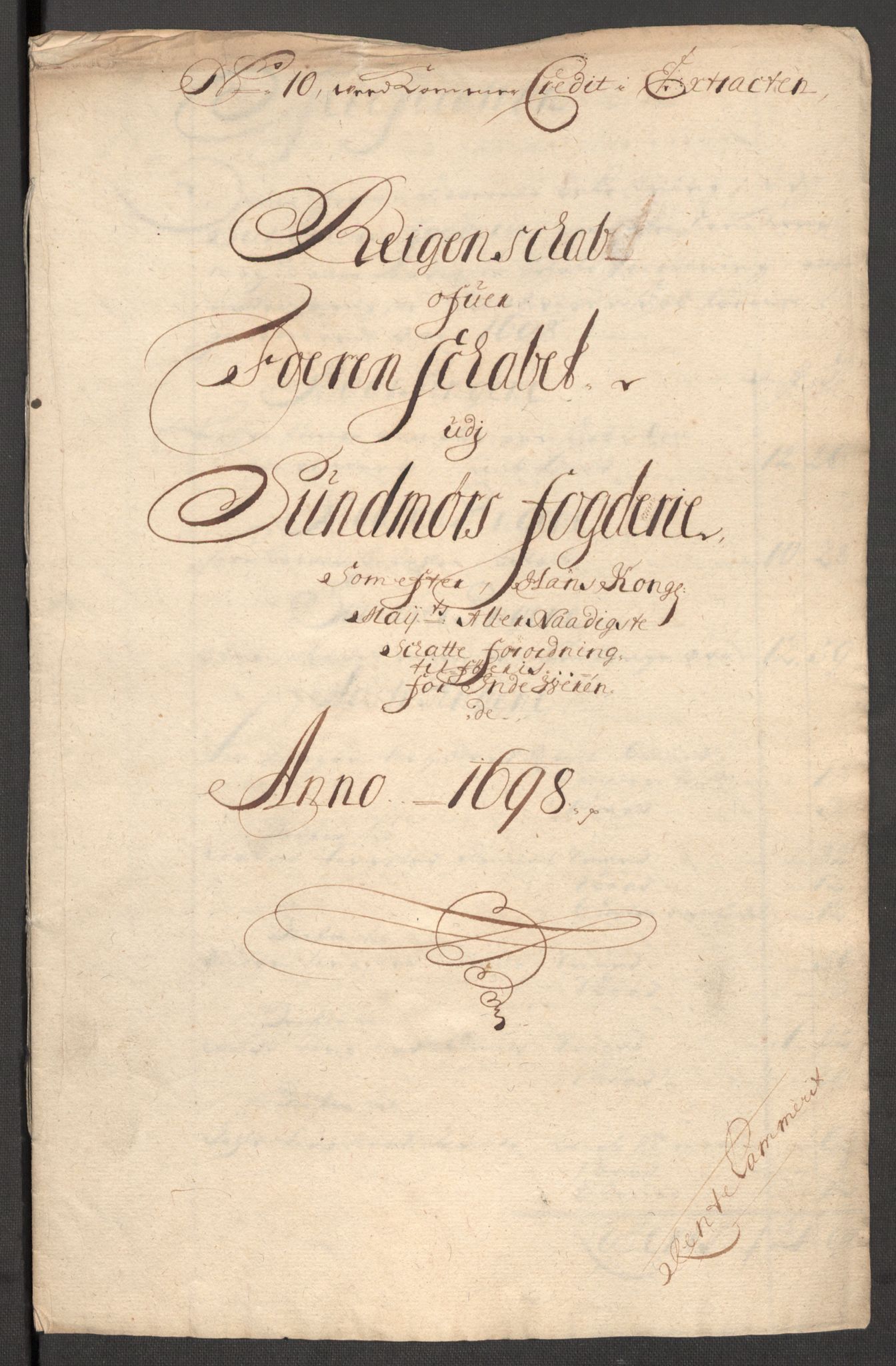 Rentekammeret inntil 1814, Reviderte regnskaper, Fogderegnskap, RA/EA-4092/R54/L3556: Fogderegnskap Sunnmøre, 1696-1698, p. 393