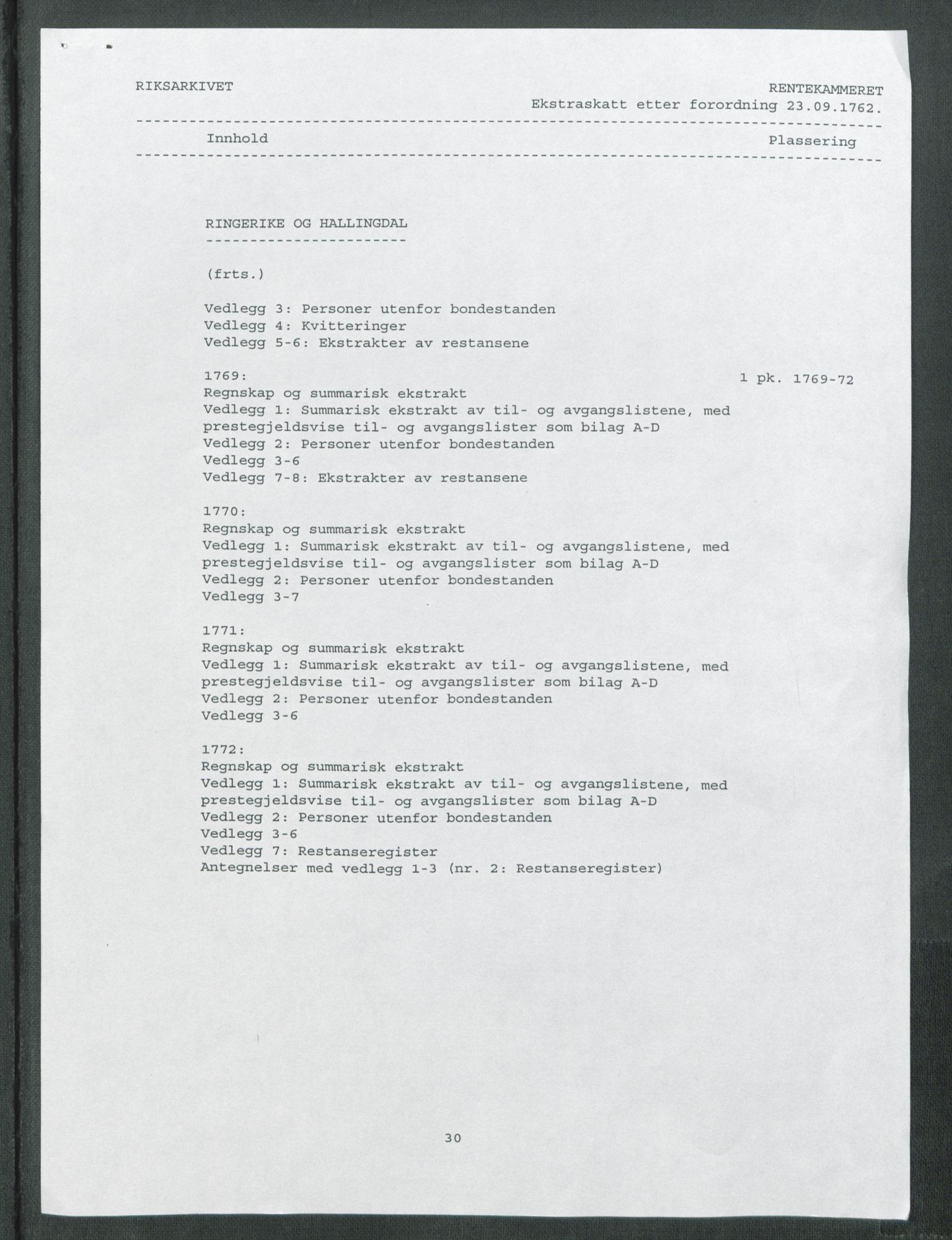 Rentekammeret inntil 1814, Reviderte regnskaper, Fogderegnskap, RA/EA-4092/R23/L1565: Ekstraskatten Ringerike og Hallingdal, 1762-1763, p. 4