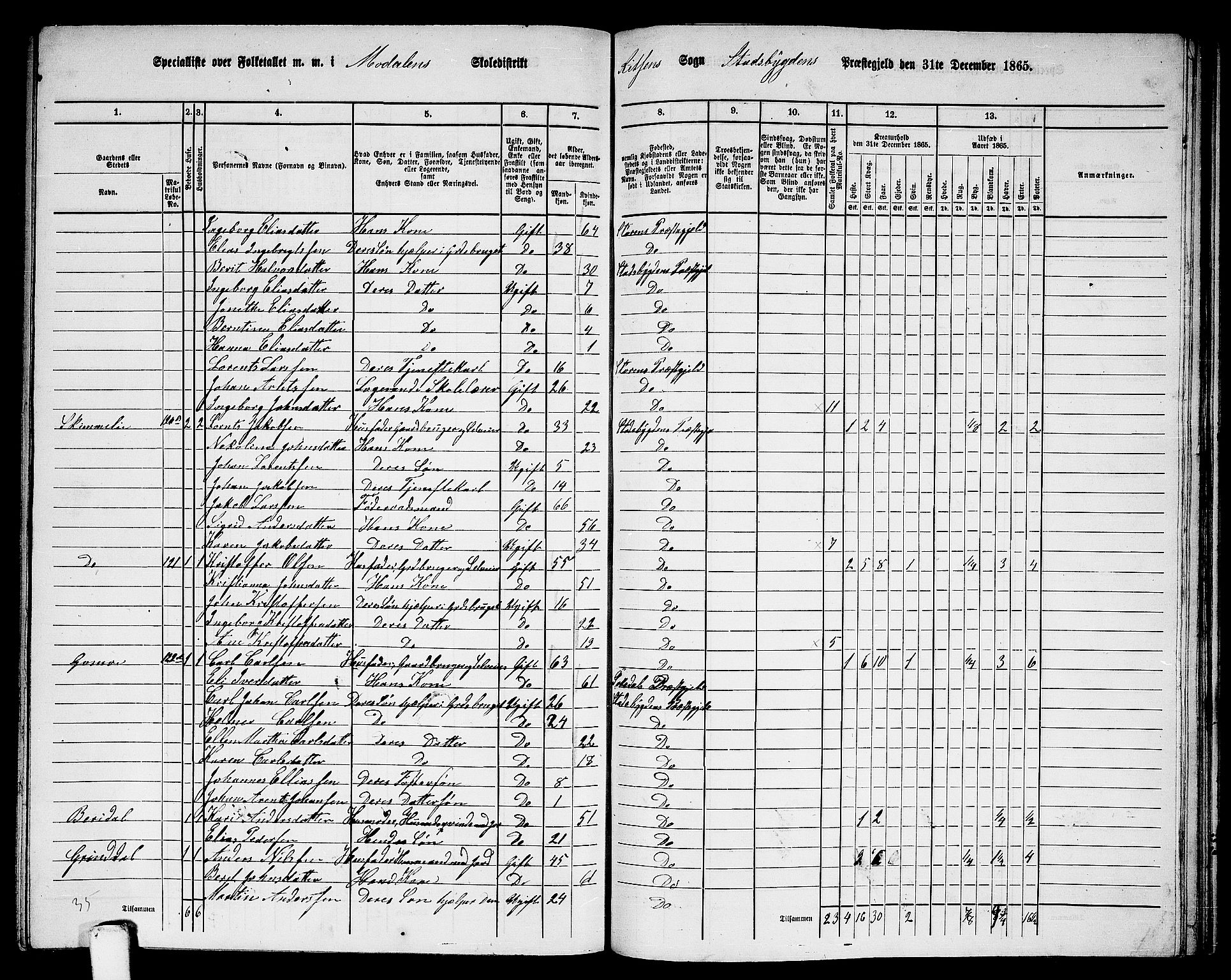 RA, 1865 census for Stadsbygd, 1865, p. 183