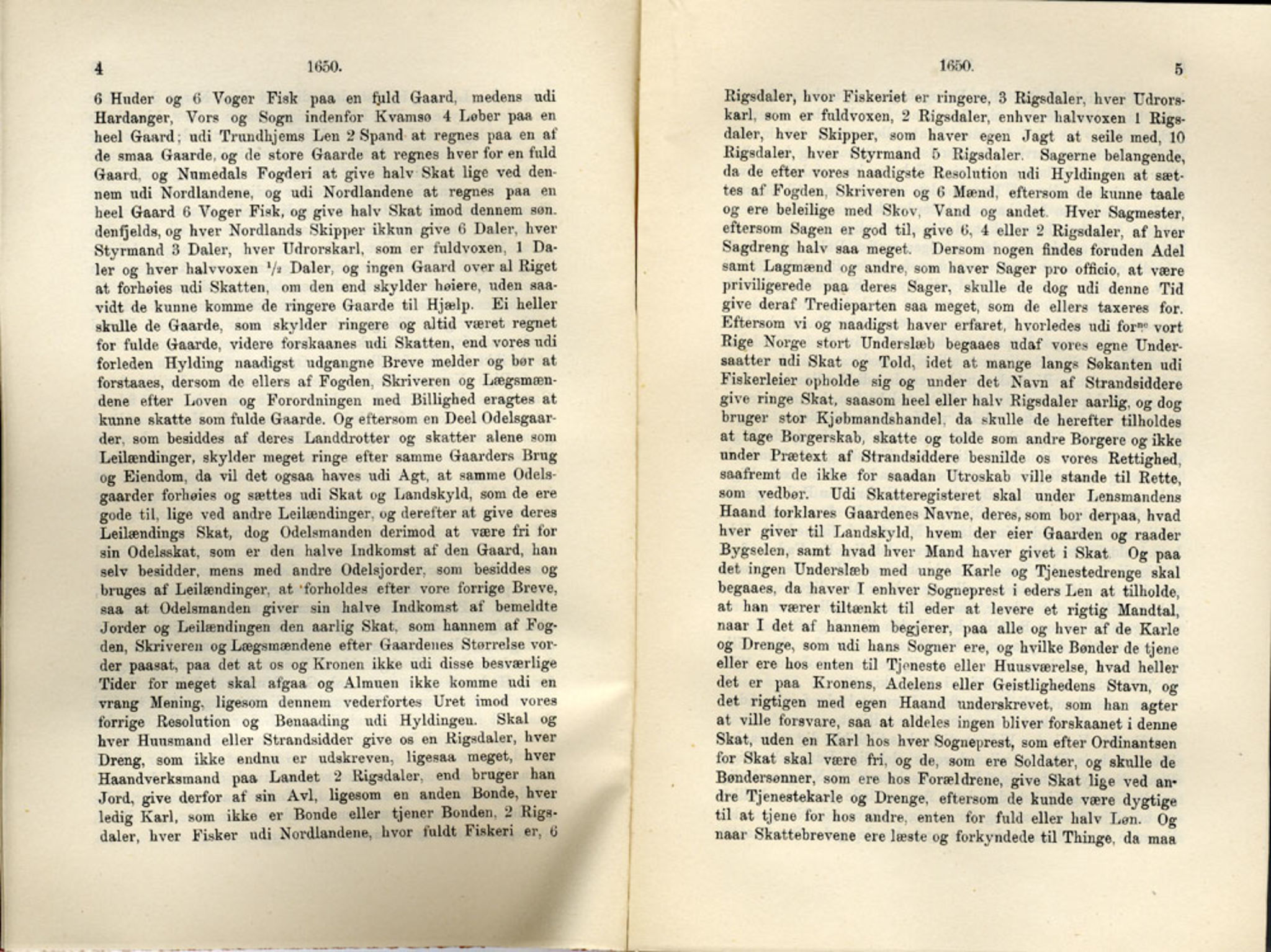 Publikasjoner utgitt av Det Norske Historiske Kildeskriftfond, PUBL/-/-/-: Norske Rigs-Registranter, bind 10, 1650-1653, p. 4-5