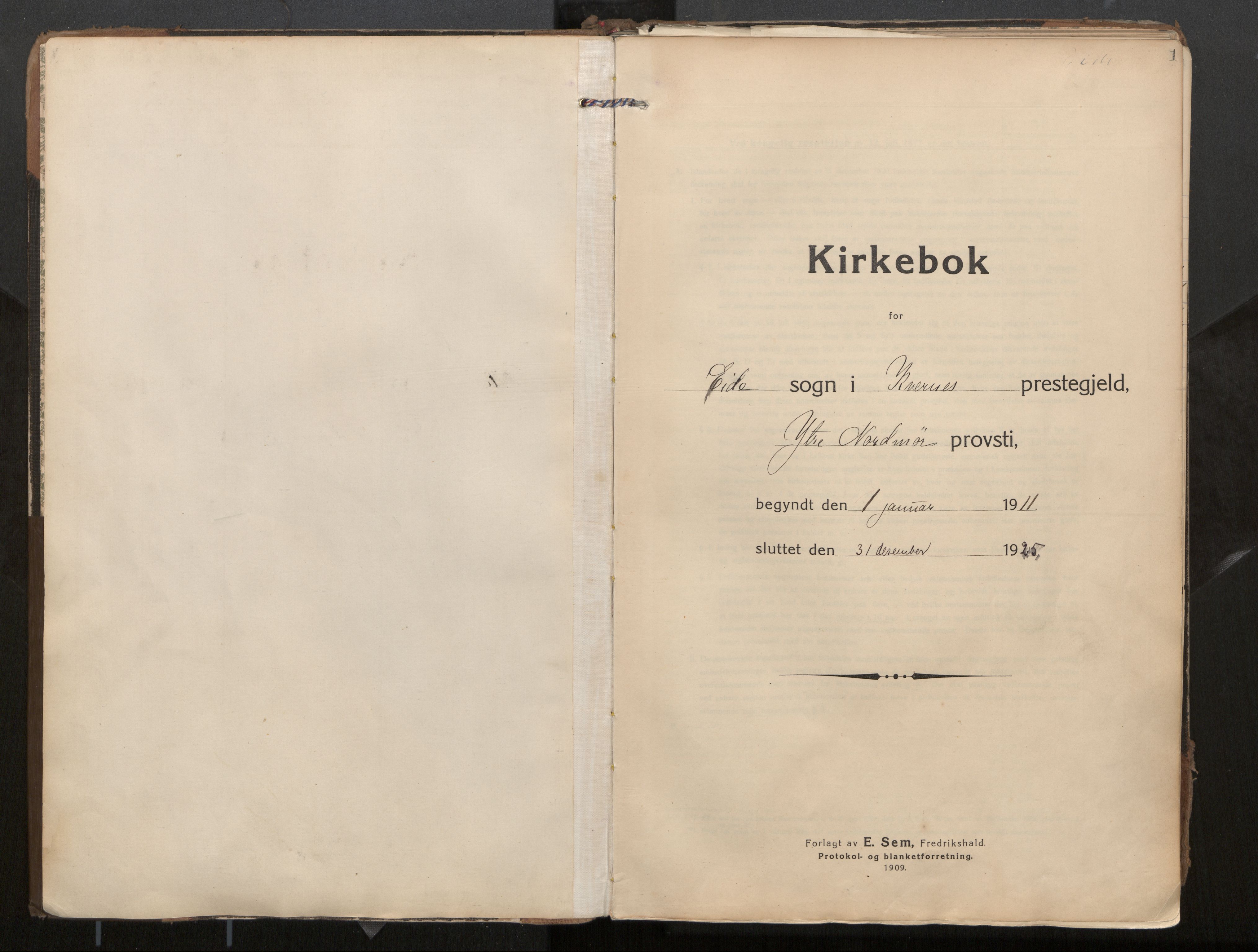 Ministerialprotokoller, klokkerbøker og fødselsregistre - Møre og Romsdal, SAT/A-1454/571/L0836b: Parish register (official) no. 571A03, 1911-1926, p. 1