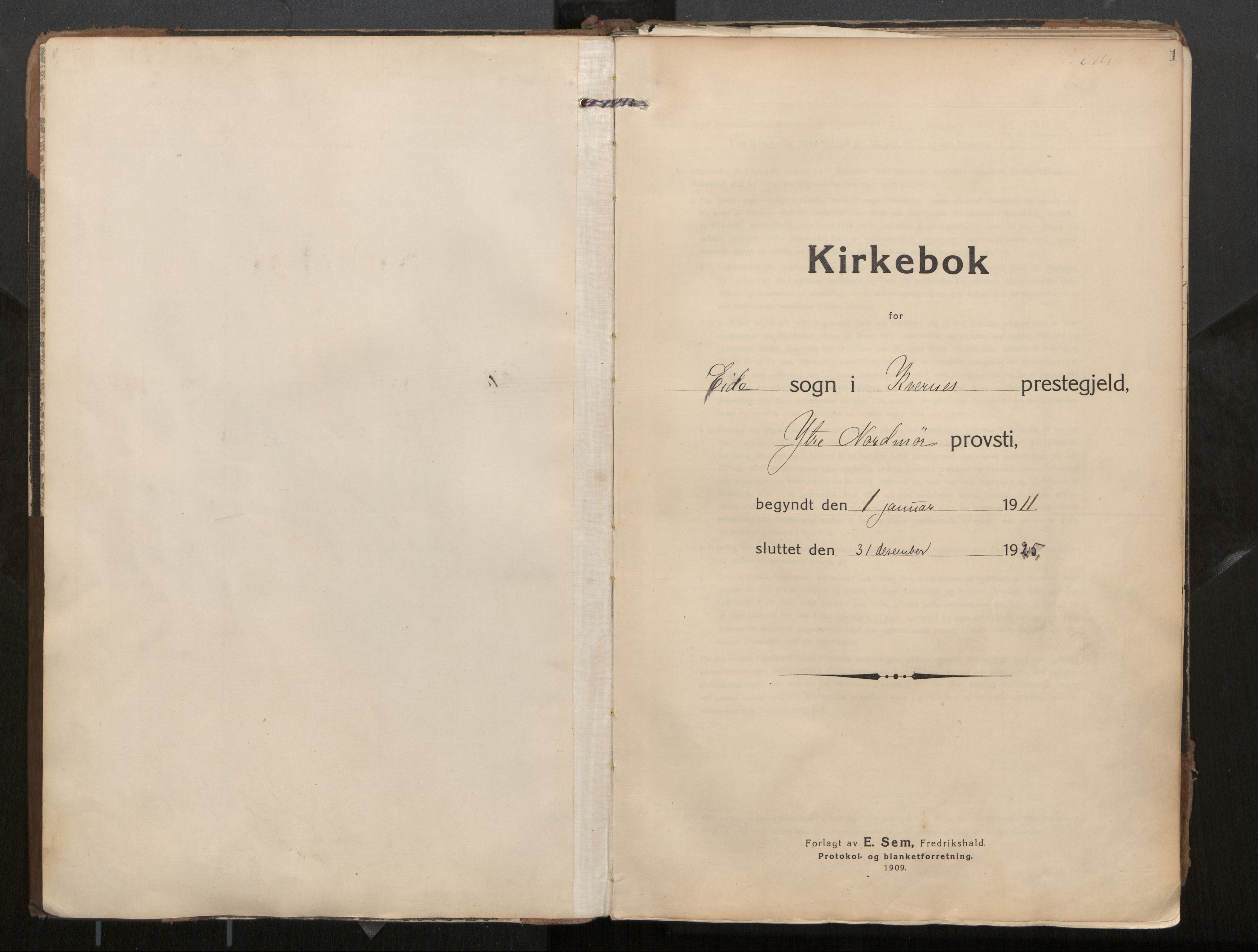 Ministerialprotokoller, klokkerbøker og fødselsregistre - Møre og Romsdal, AV/SAT-A-1454/571/L0836b: Parish register (official) no. 571A03, 1911-1926, p. 1