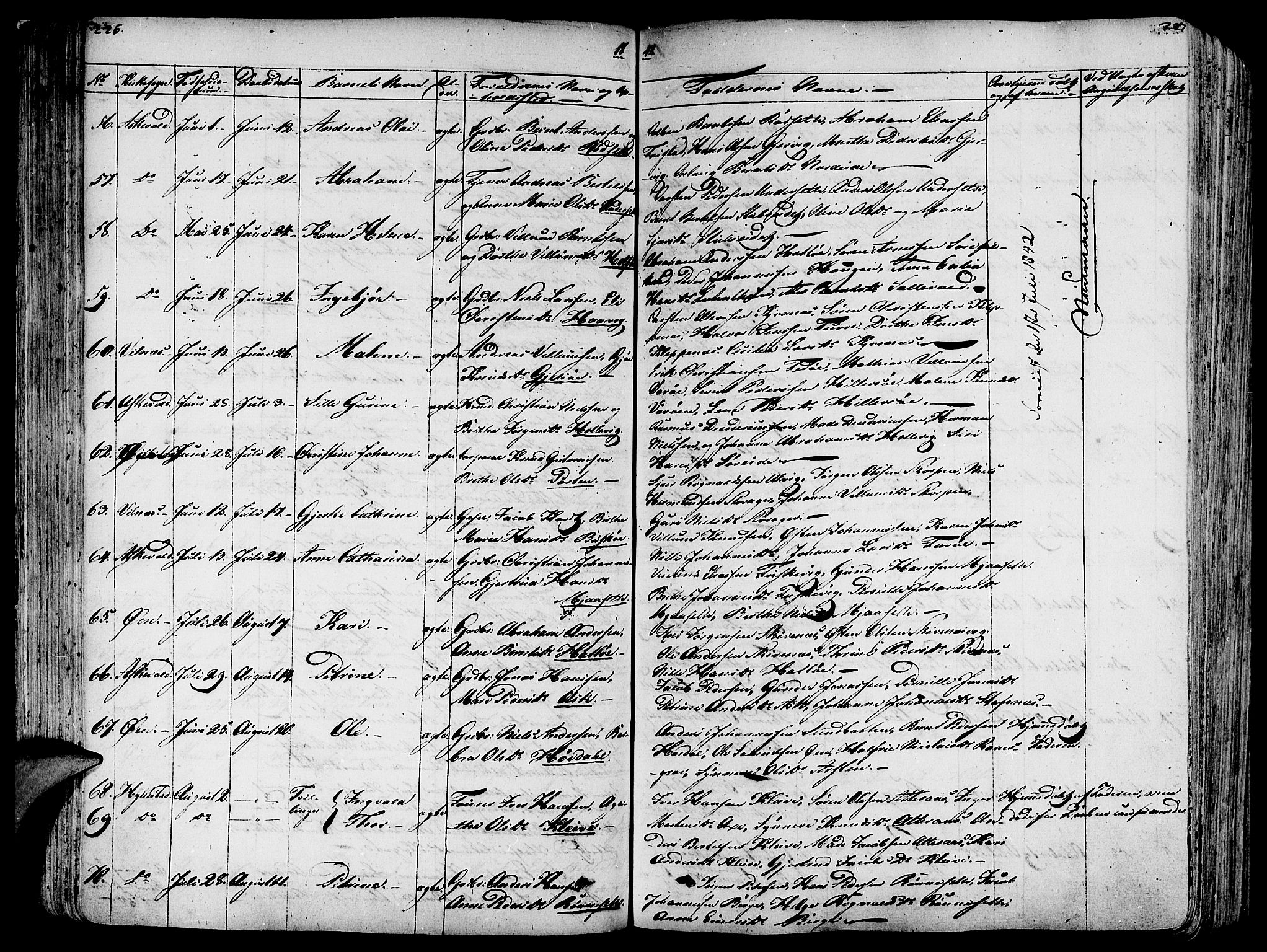 Askvoll sokneprestembete, AV/SAB-A-79501/H/Haa/Haaa/L0010: Parish register (official) no. A 10, 1821-1844, p. 226-227