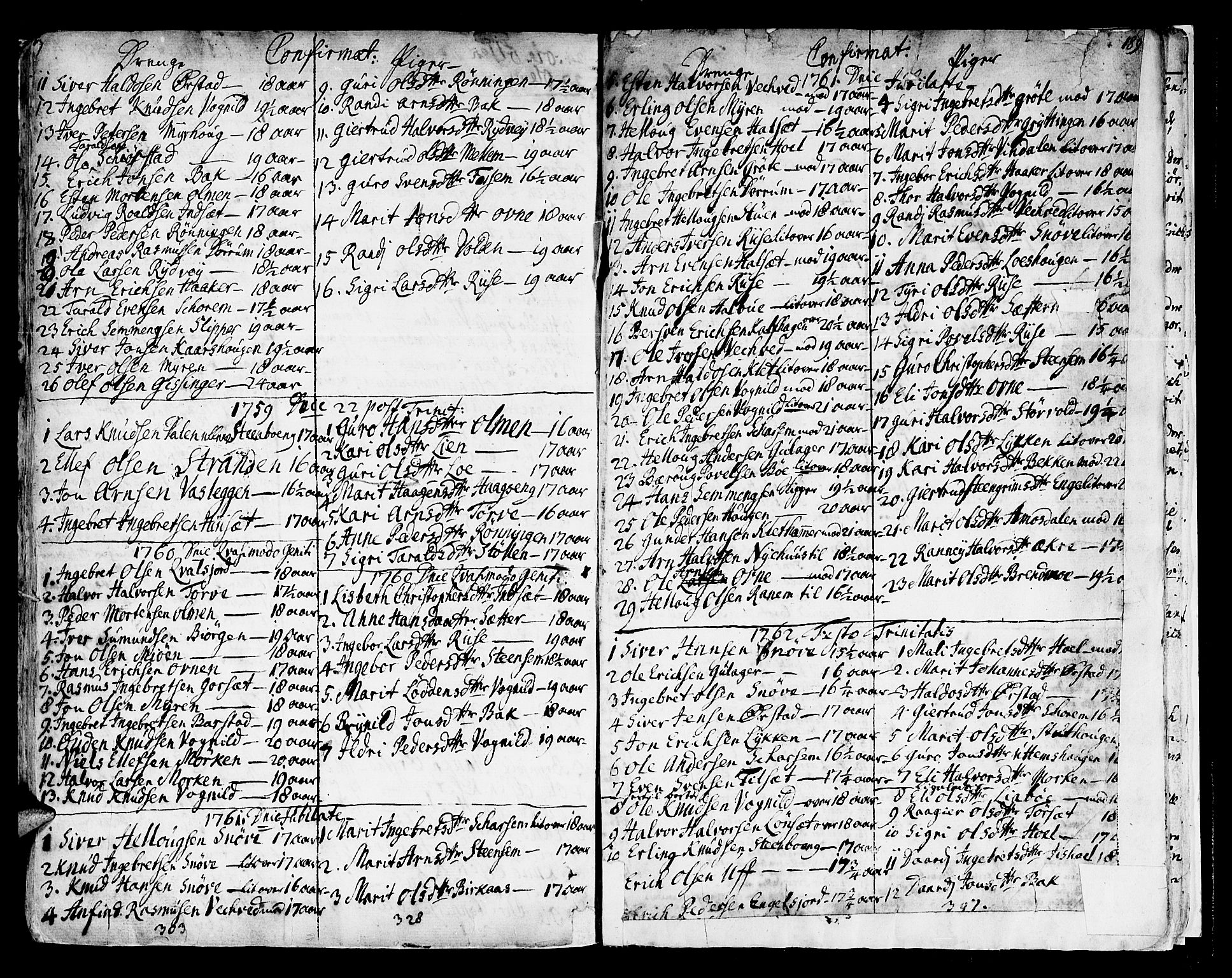 Ministerialprotokoller, klokkerbøker og fødselsregistre - Sør-Trøndelag, SAT/A-1456/678/L0891: Parish register (official) no. 678A01, 1739-1780, p. 189