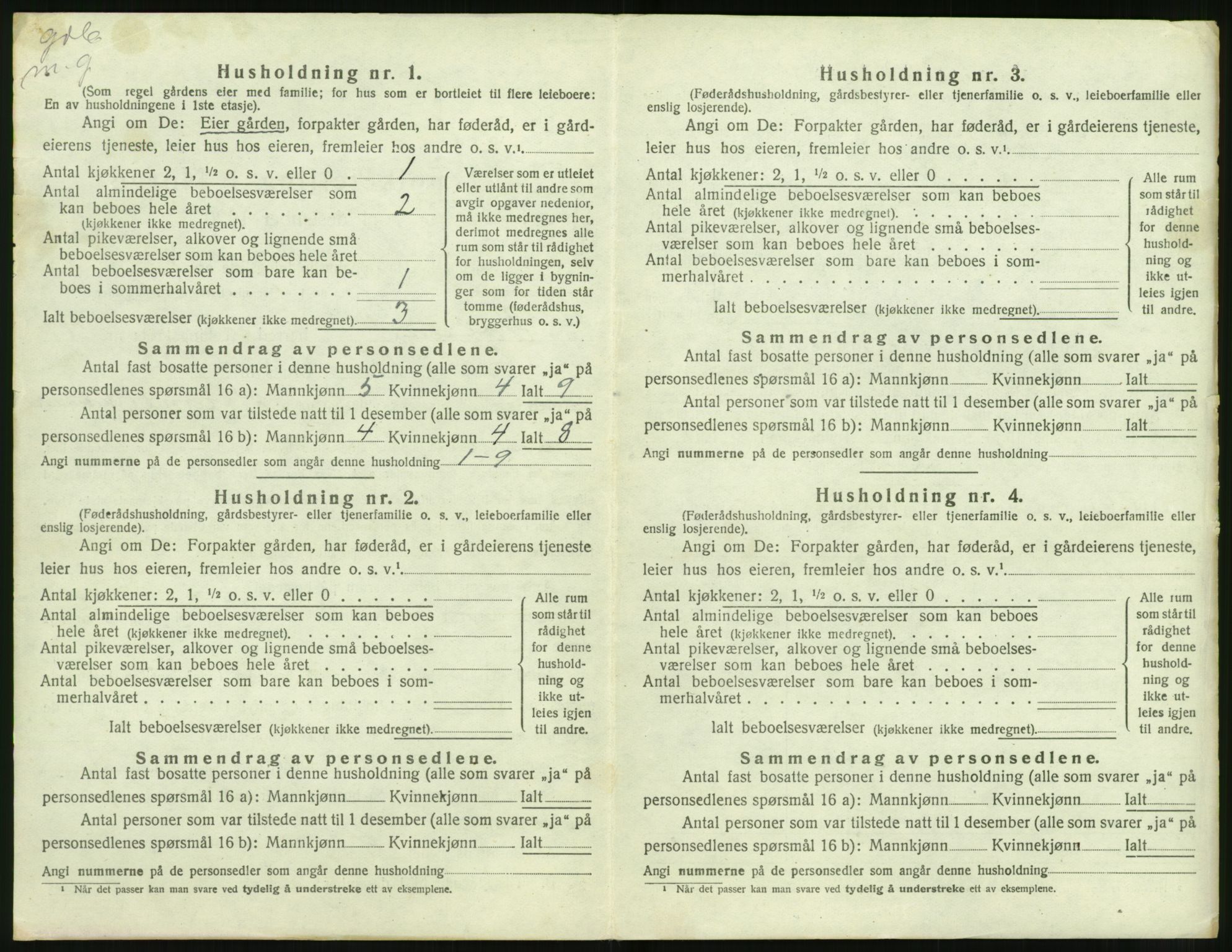 SAT, 1920 census for Volda, 1920, p. 267