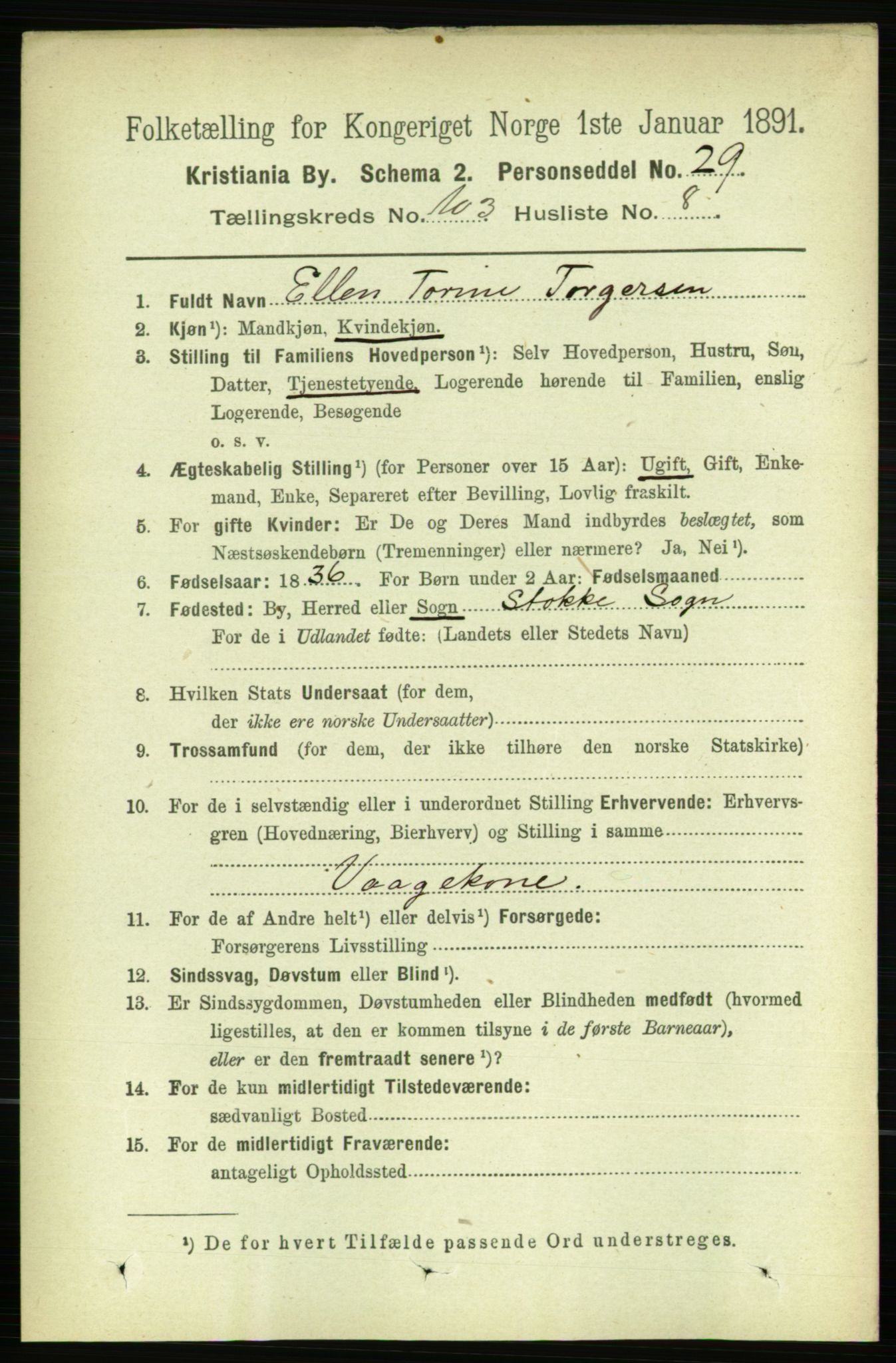 RA, 1891 census for 0301 Kristiania, 1891, p. 51543