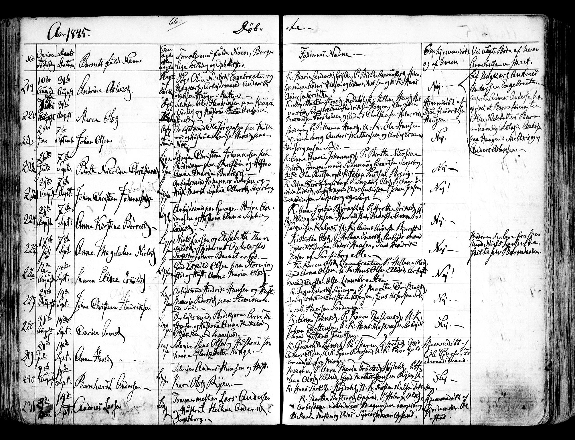 Tune prestekontor Kirkebøker, AV/SAO-A-2007/F/Fa/L0009: Parish register (official) no. 9, 1842-1846, p. 66