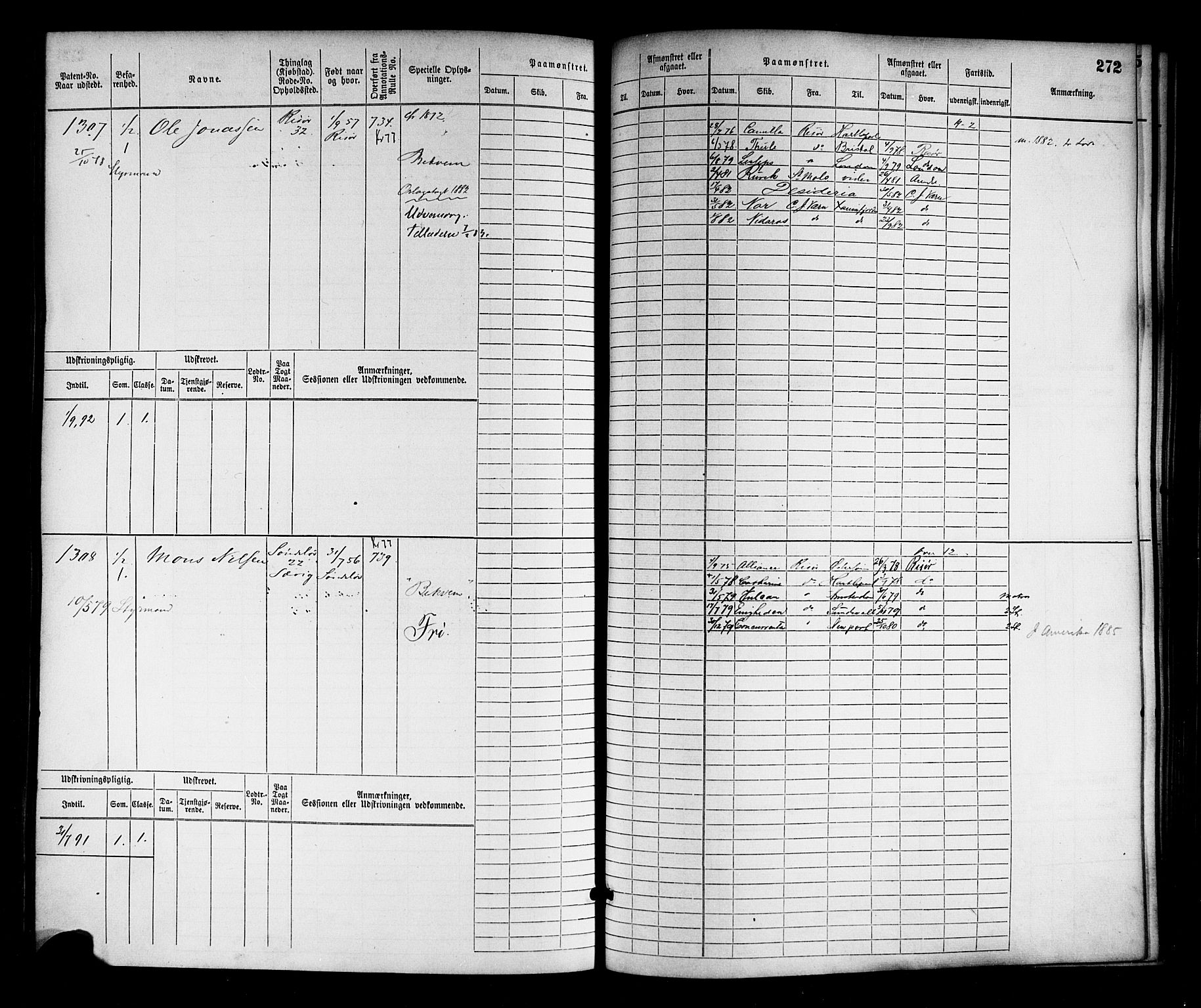 Risør mønstringskrets, AV/SAK-2031-0010/F/Fb/L0003: Hovedrulle nr 767-1528, Q-3, 1868-1910, p. 275