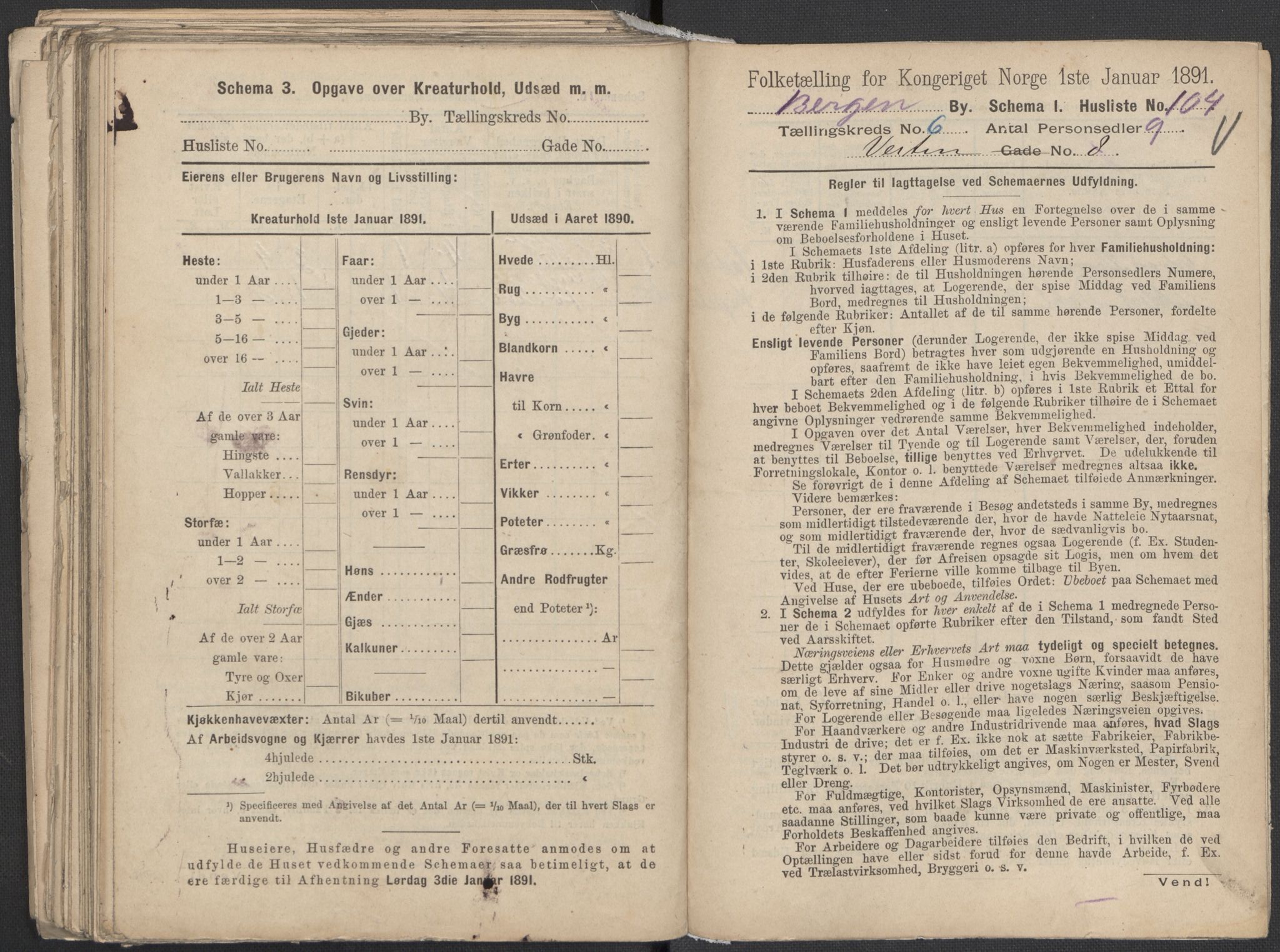 RA, 1891 Census for 1301 Bergen, 1891, p. 1200