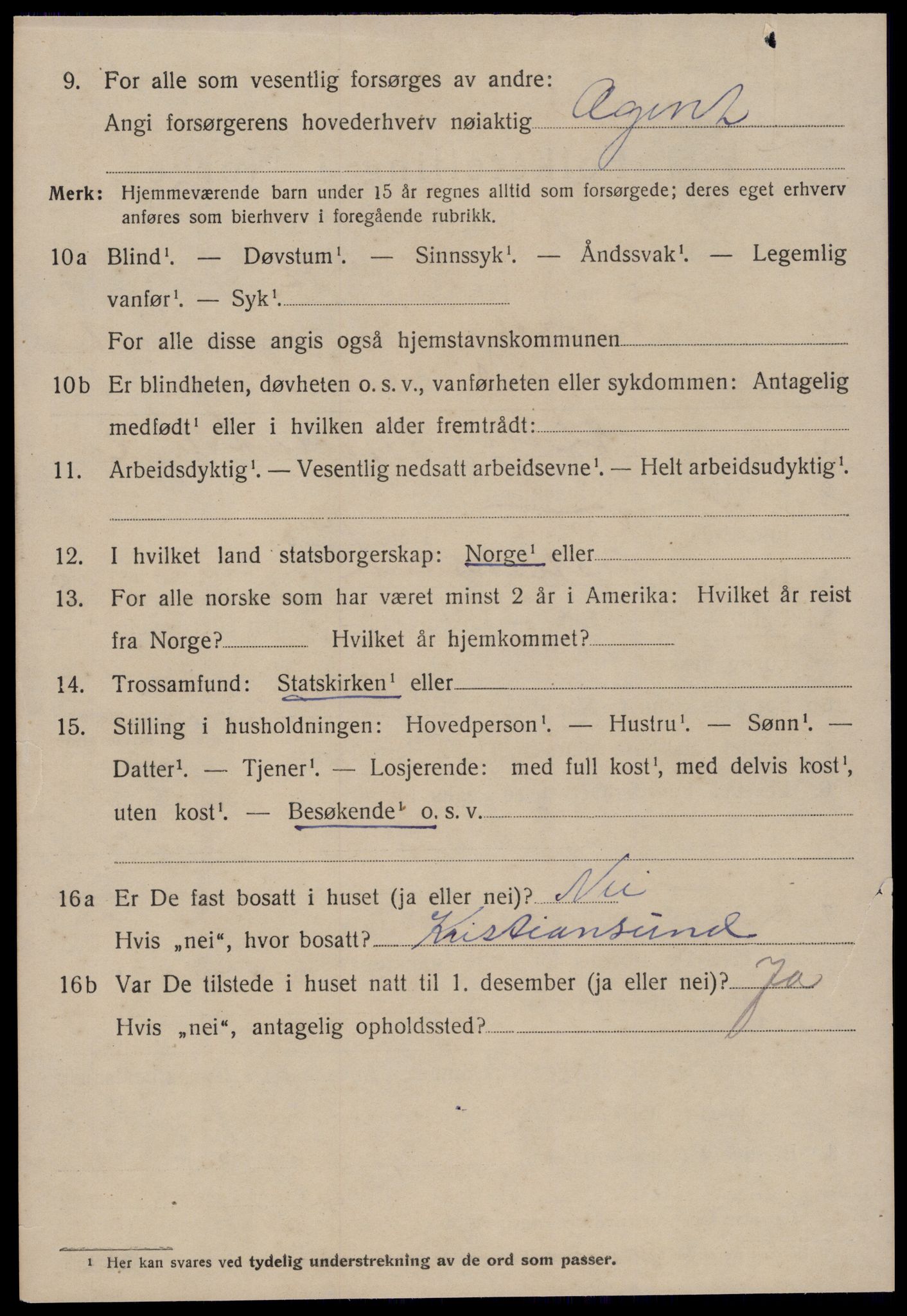 SAT, 1920 census for Tingvoll, 1920, p. 1161