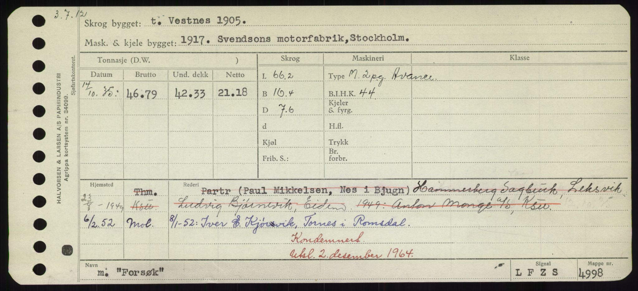 Sjøfartsdirektoratet med forløpere, Skipsmålingen, AV/RA-S-1627/H/Hd/L0011: Fartøy, Fla-Får, p. 185